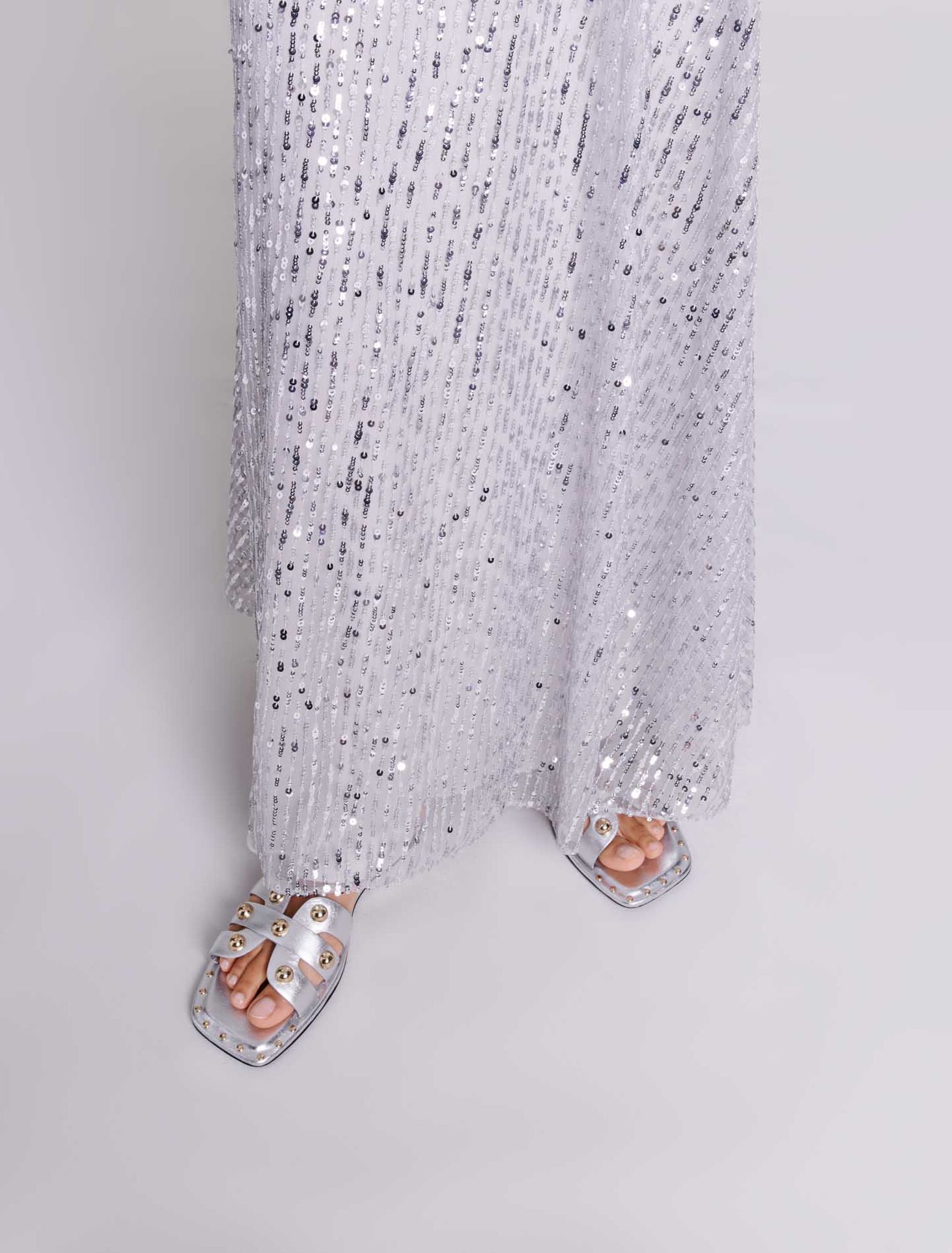 Studded leather mules