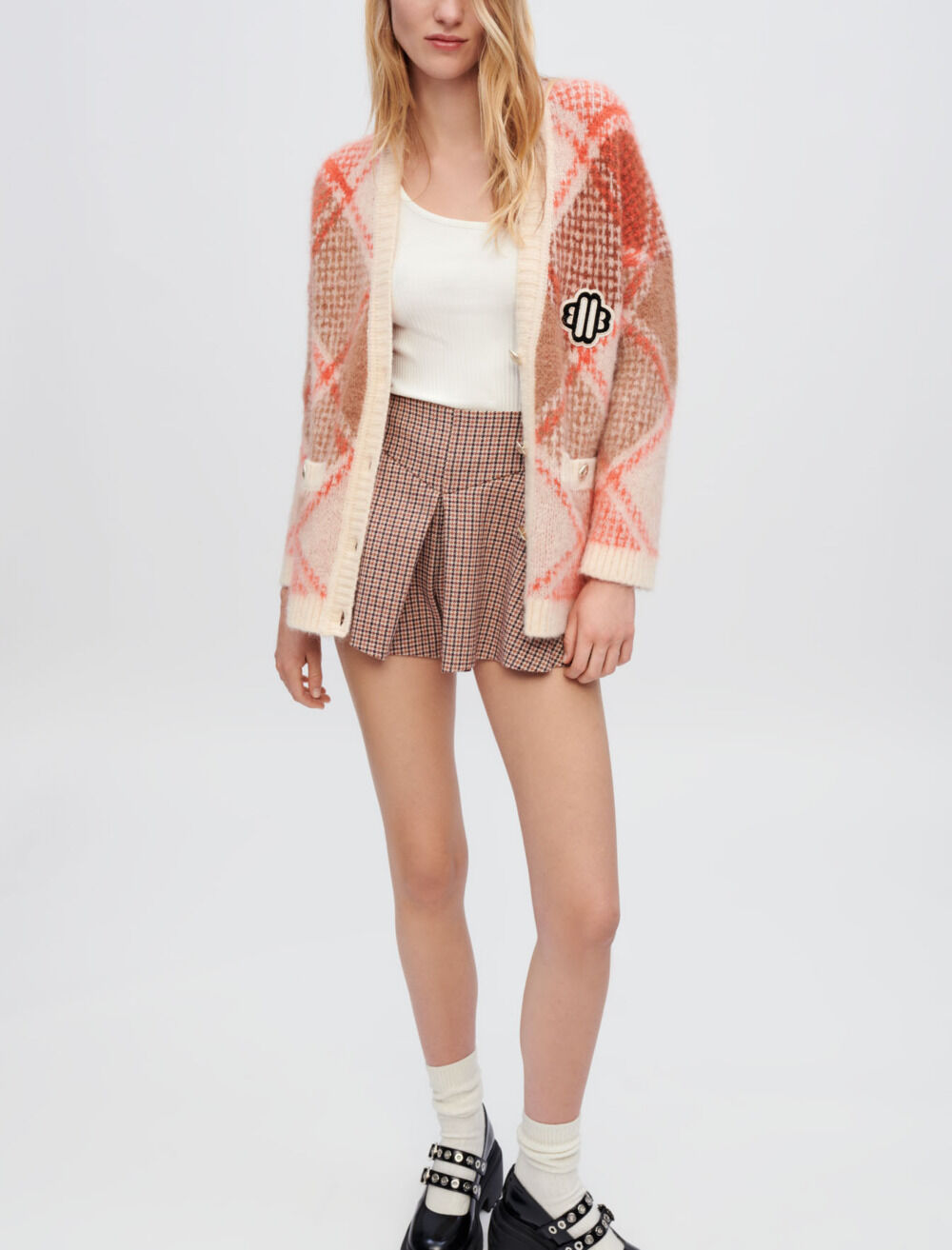 MAJE 売れ筋商品|||マージュ カーディガン アウター レディース Cardigans Yellow Cropped rhinestone crochet cardigan Yellow / Orange for