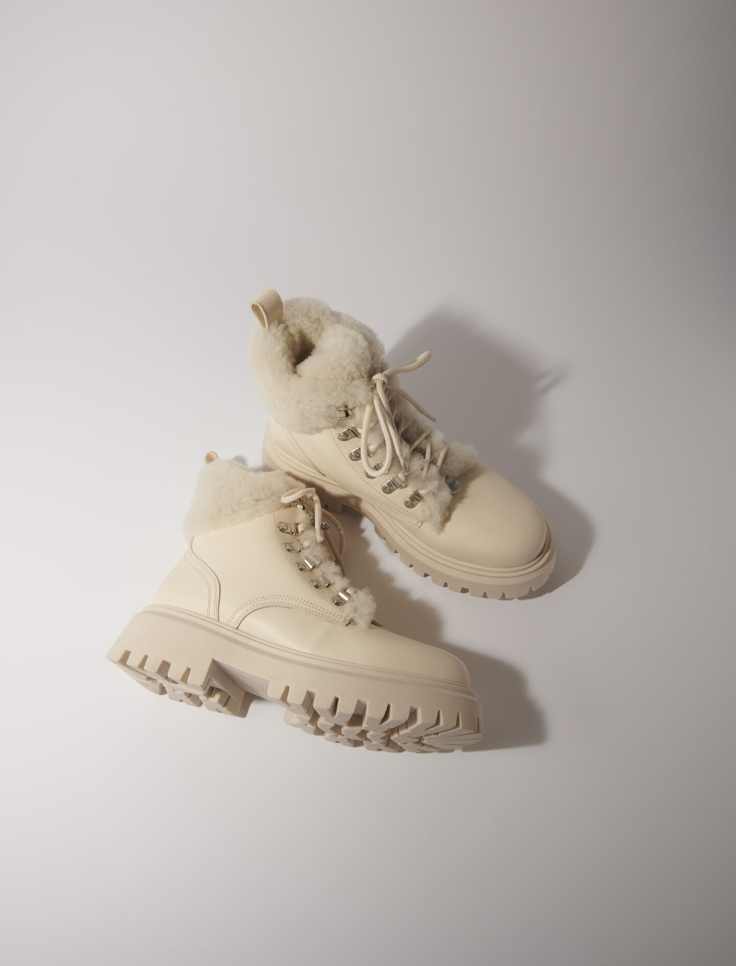Chunky faux fur boots White For Women Maje
