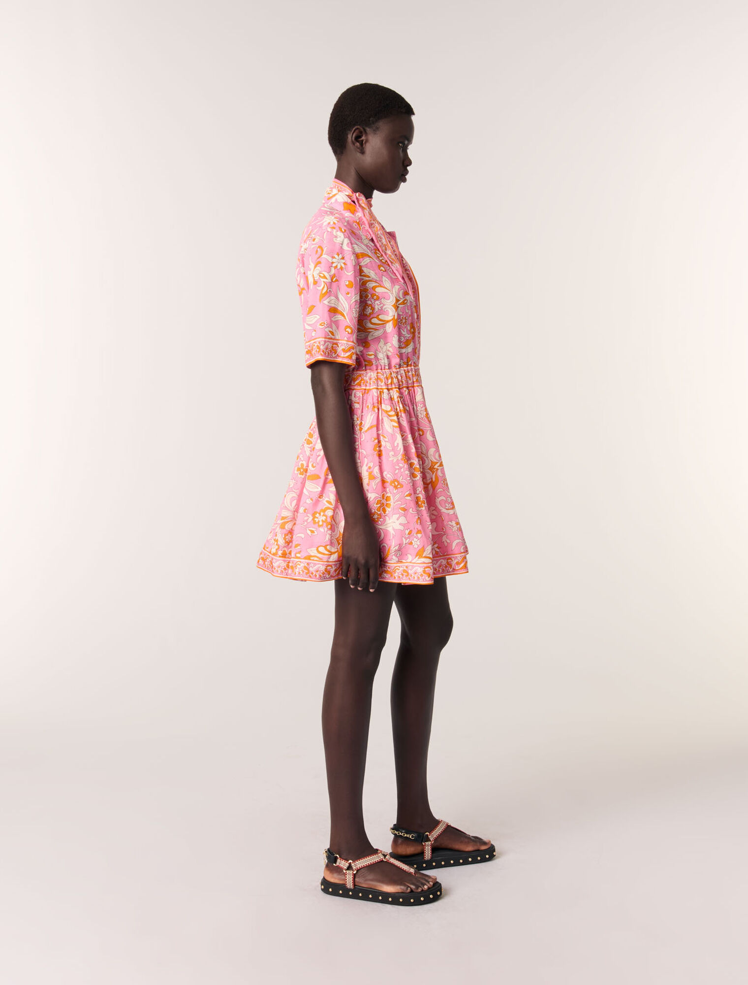 Mini flowing patterned dress