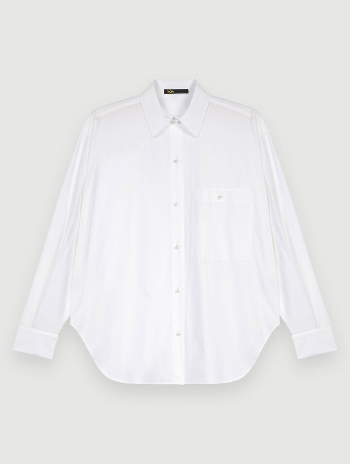 White cotton poplin shirt