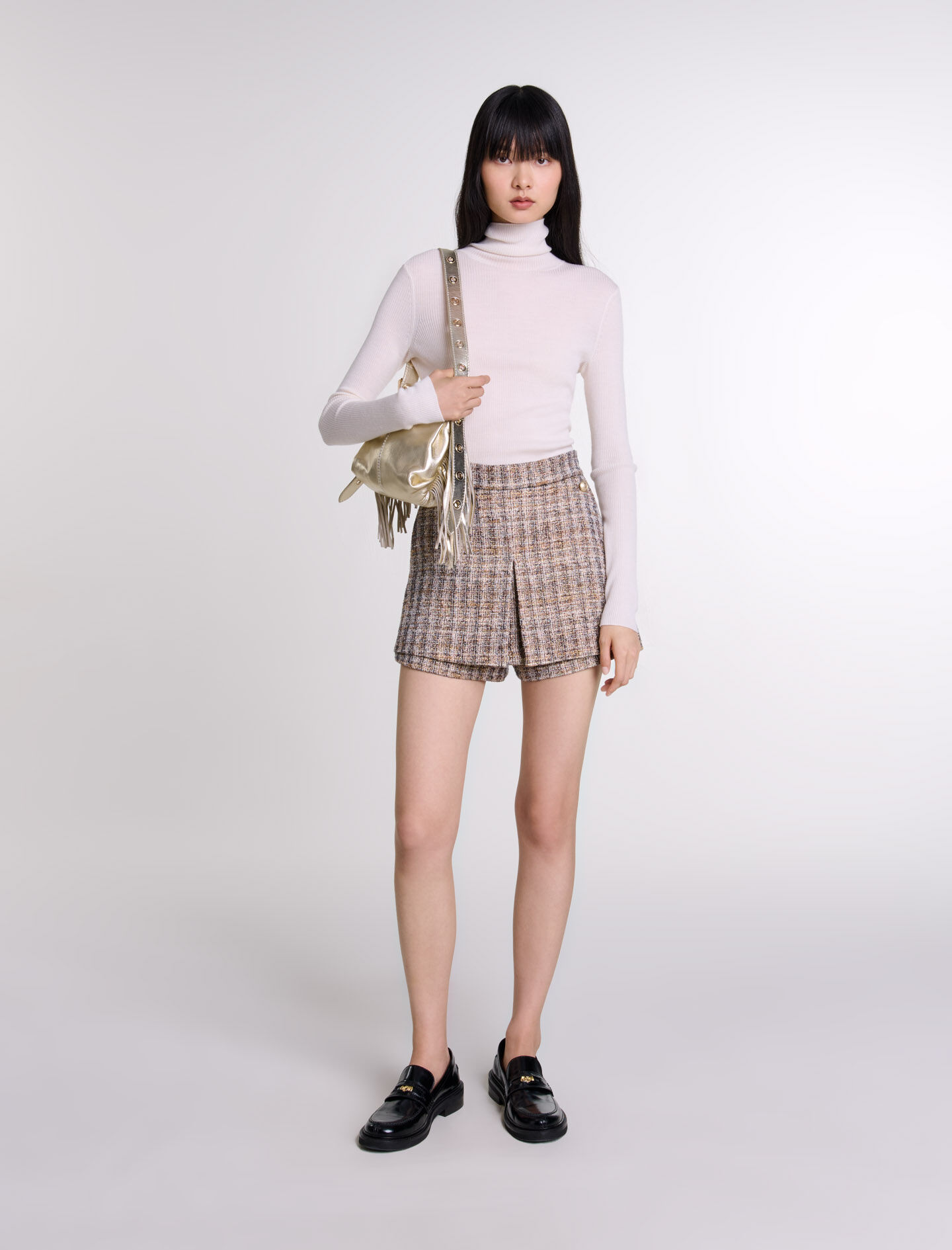 Tweed skort Brown For Women | Maje