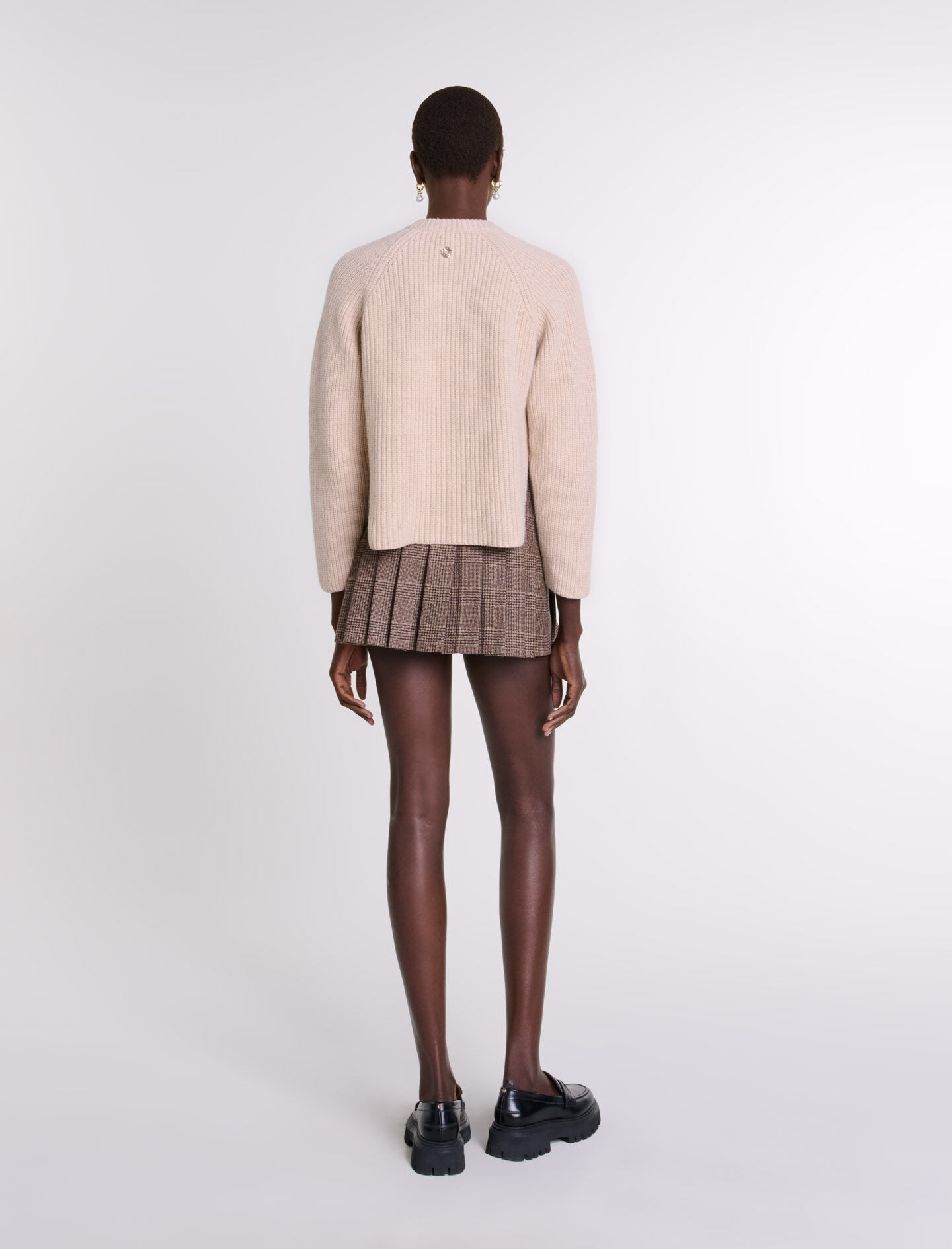 【THE MOZZ】[Premium] Penny Whole Garment Wool Knit & Skirt Patterned knitted skirt | Closed