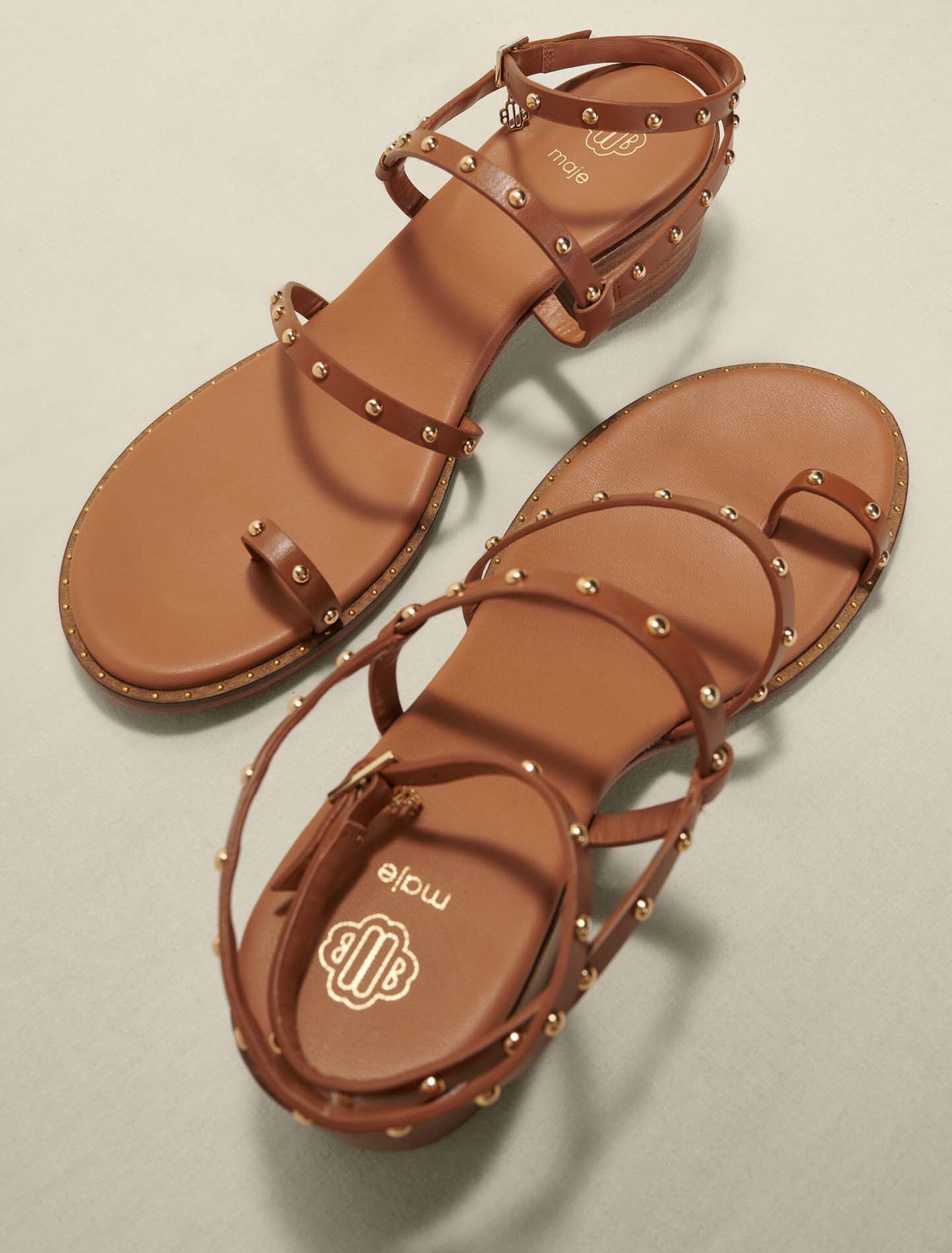 Studded strappy leather sandals