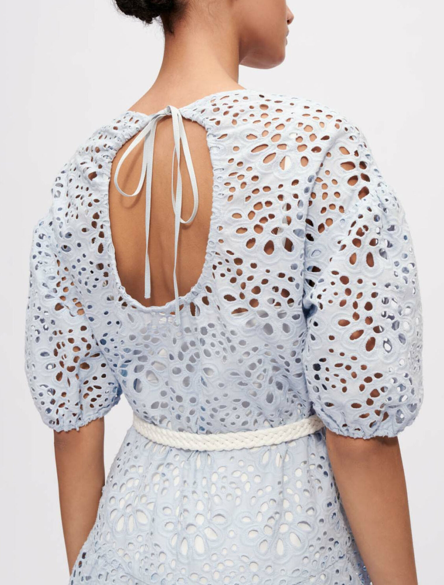 Bare-back guipure dress