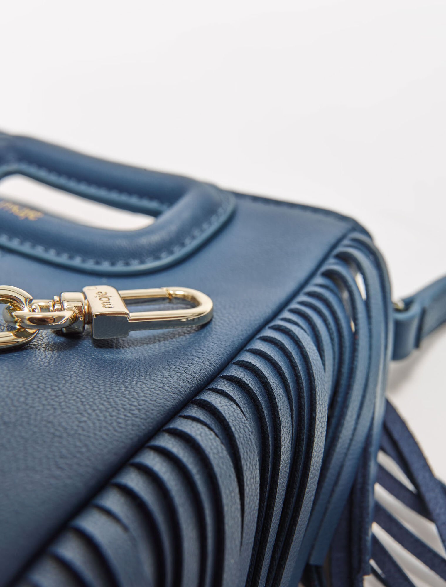 Leather mini M bag with chain