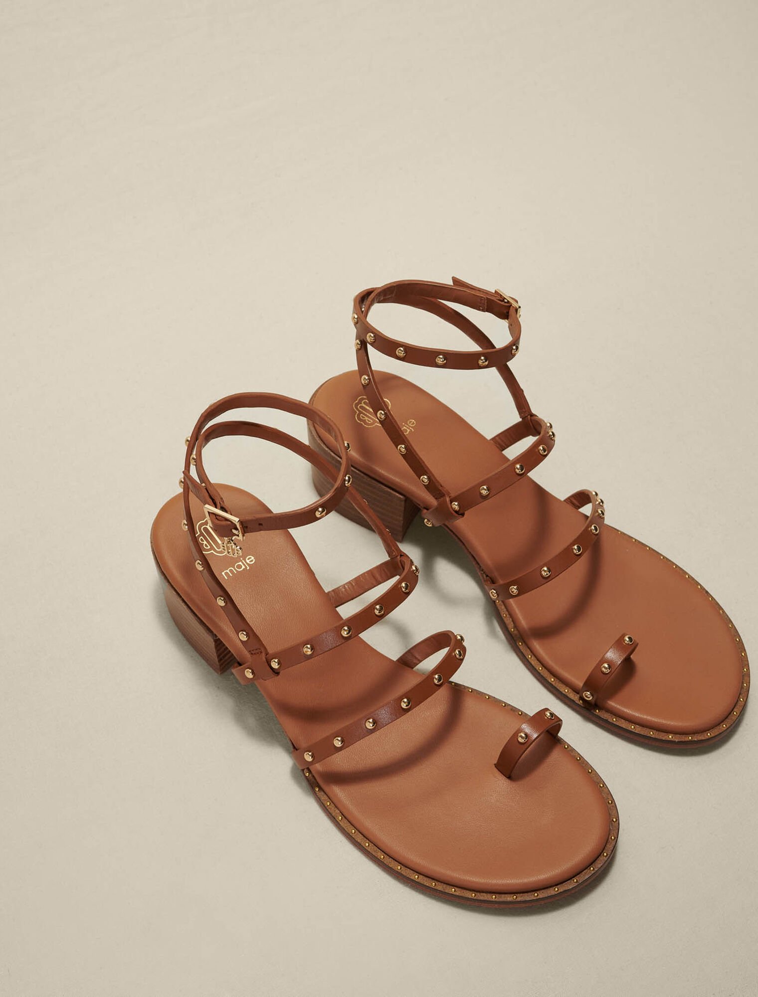 Studded strappy leather sandals