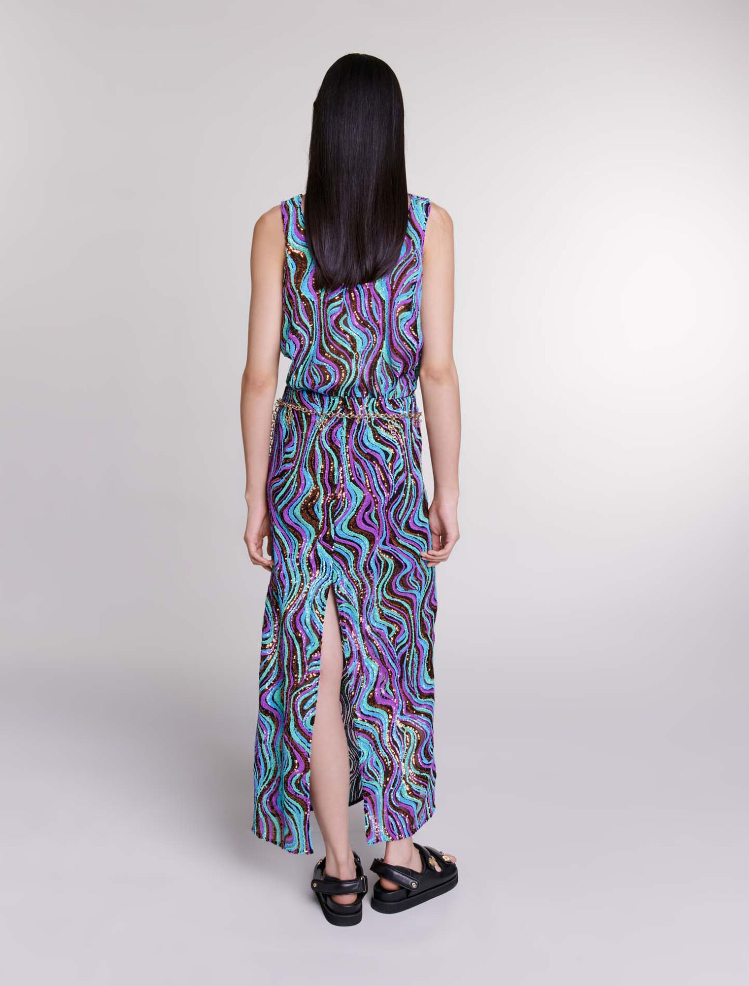 Sequin maxi skirt