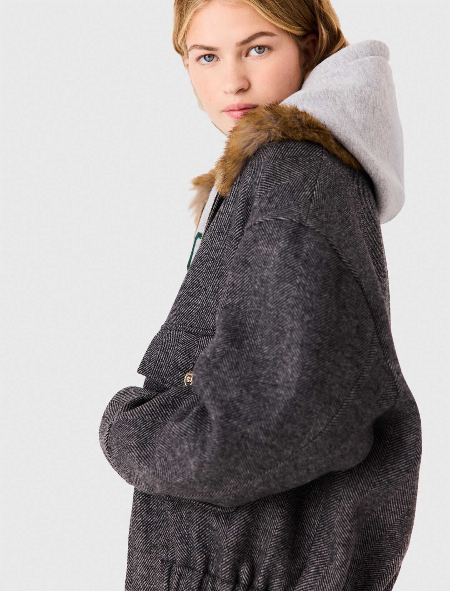 Faux Fur Collar Jacket