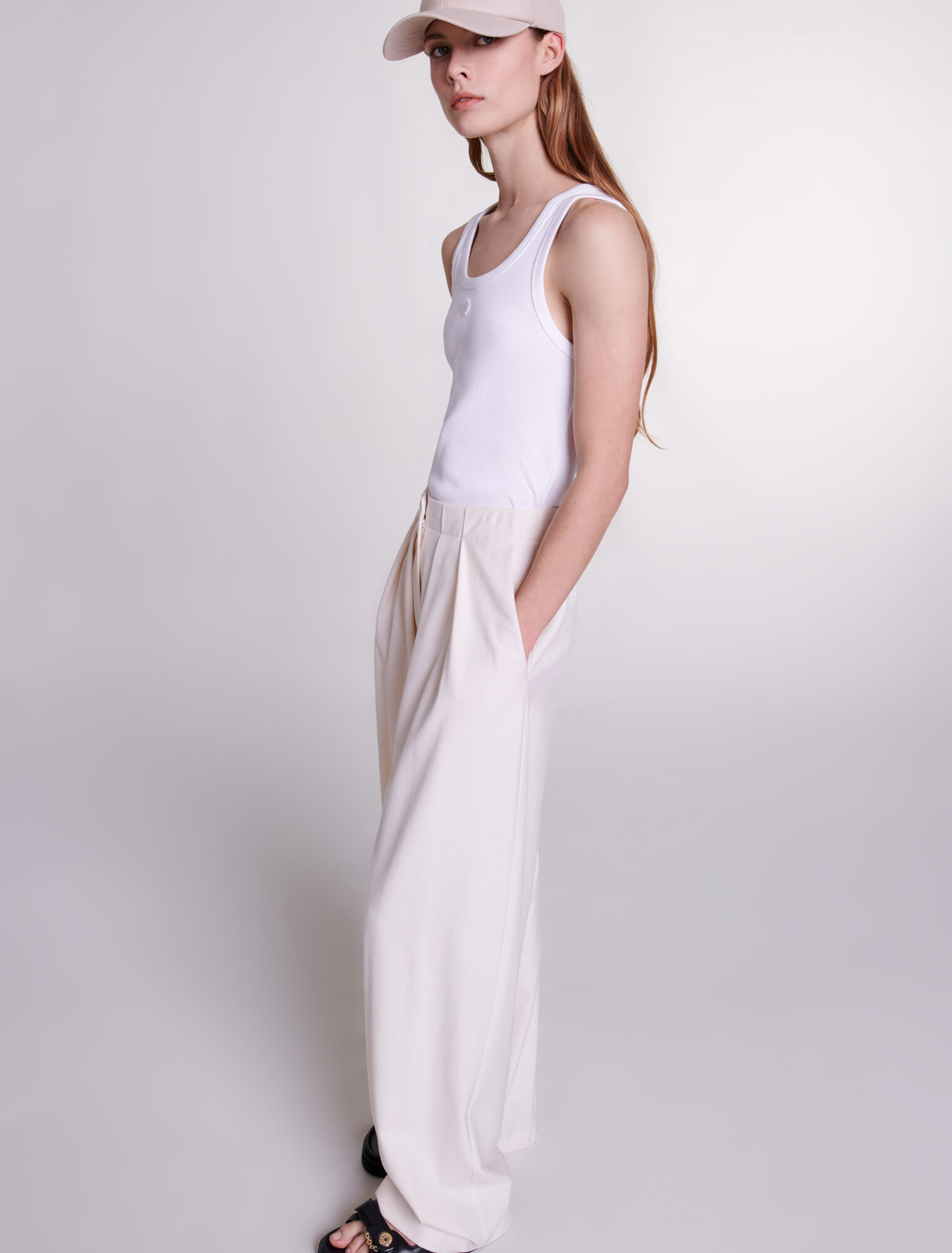 Wide-leg suit trousers