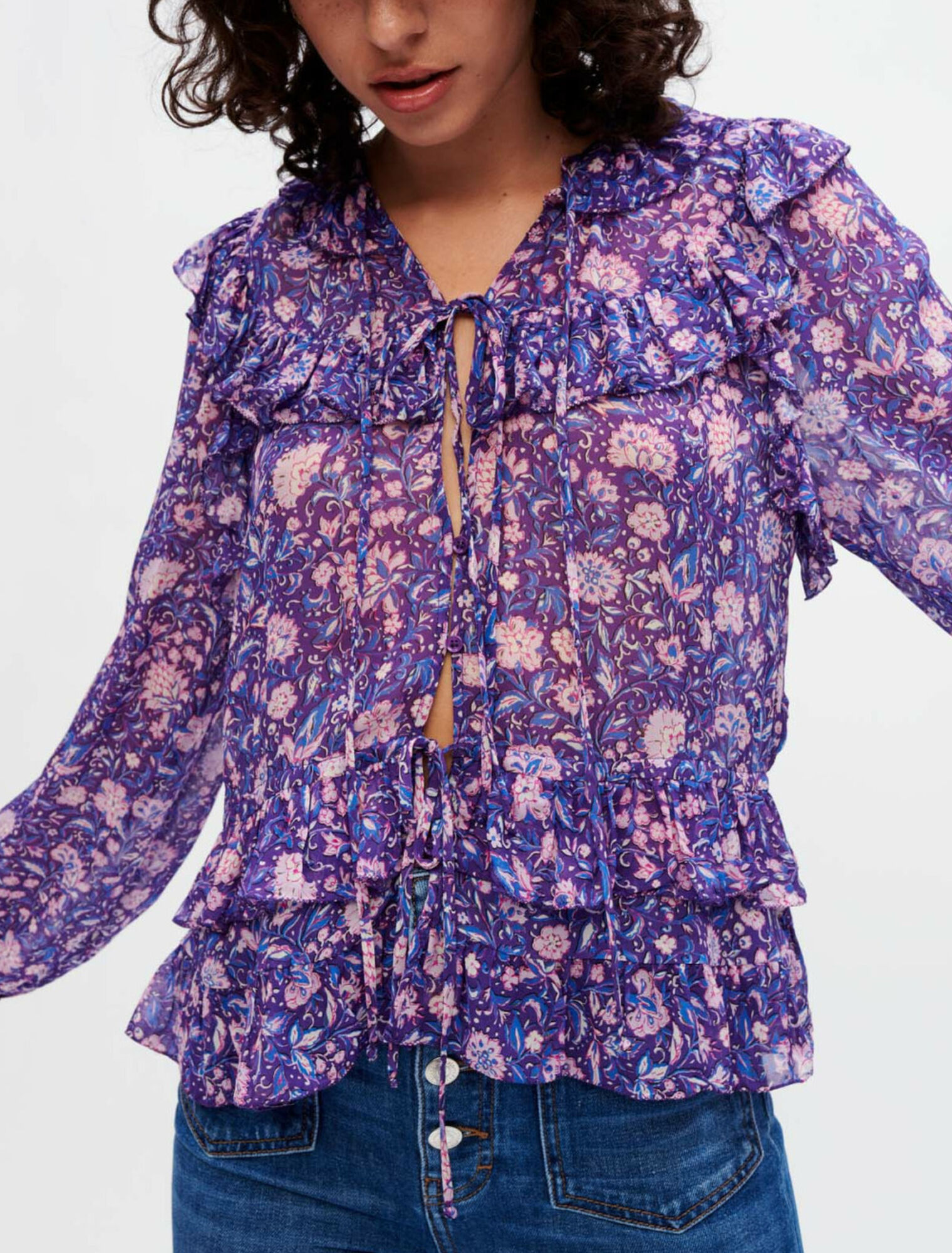 Dahlia printed viscose top
