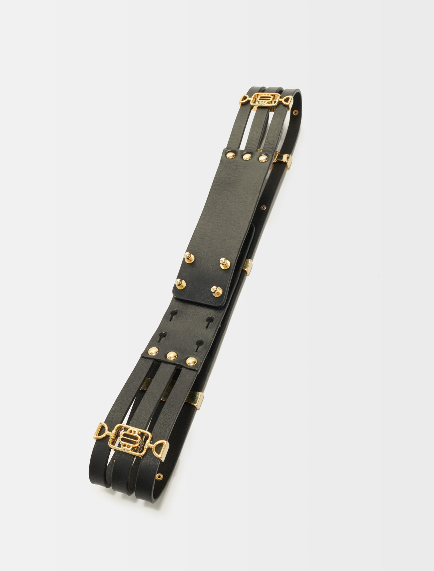 Belt with gold-tone Clover logos