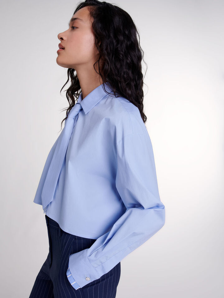 Shirt with removable tie 