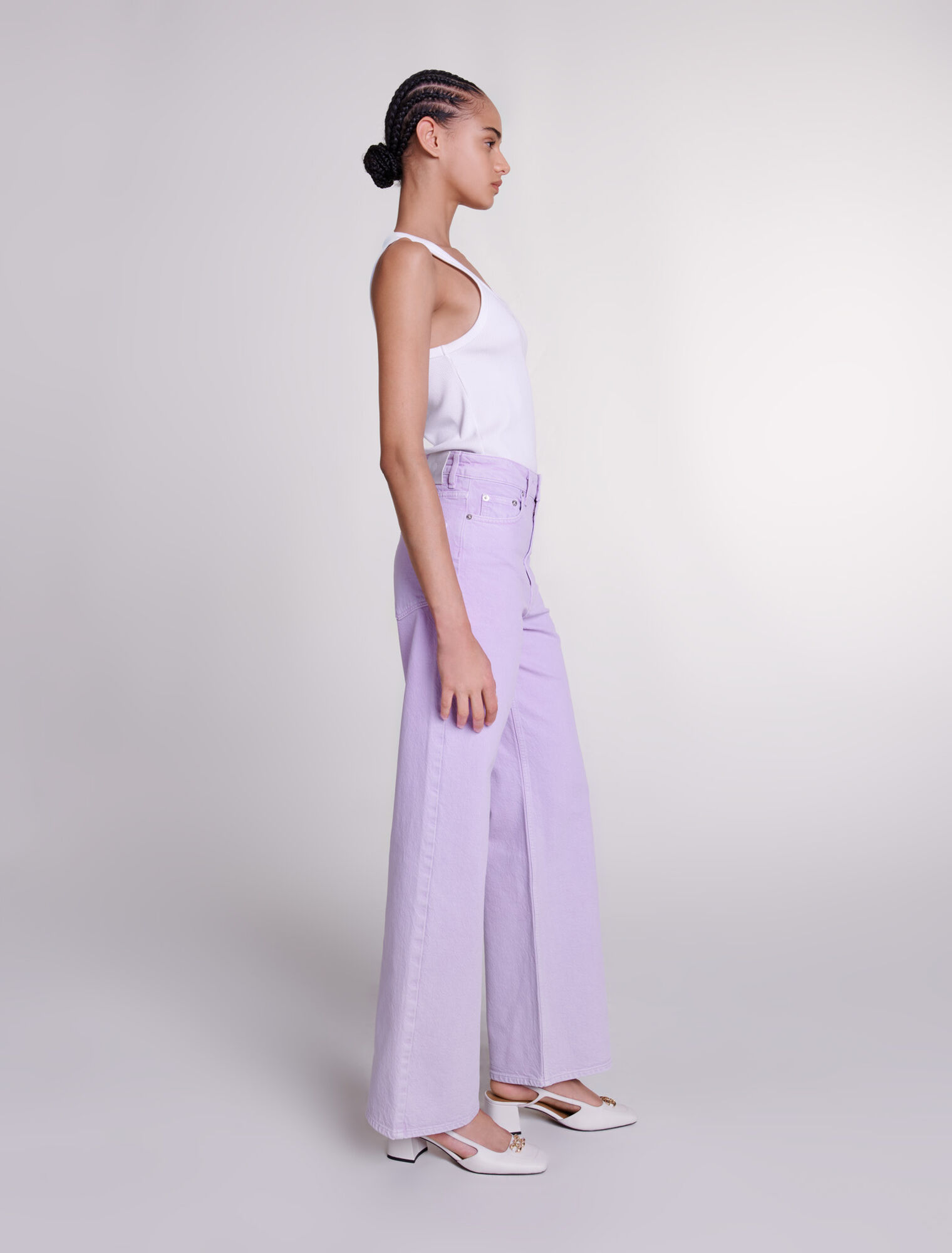 Faded wide-leg jeans