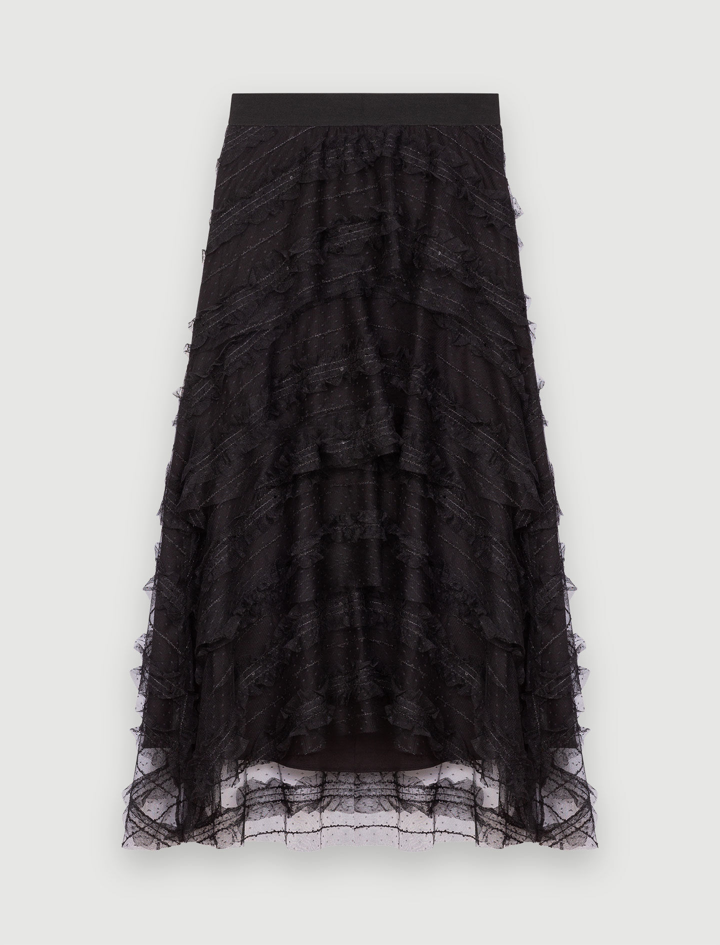 Dotted Swiss tulle skirt with sequins