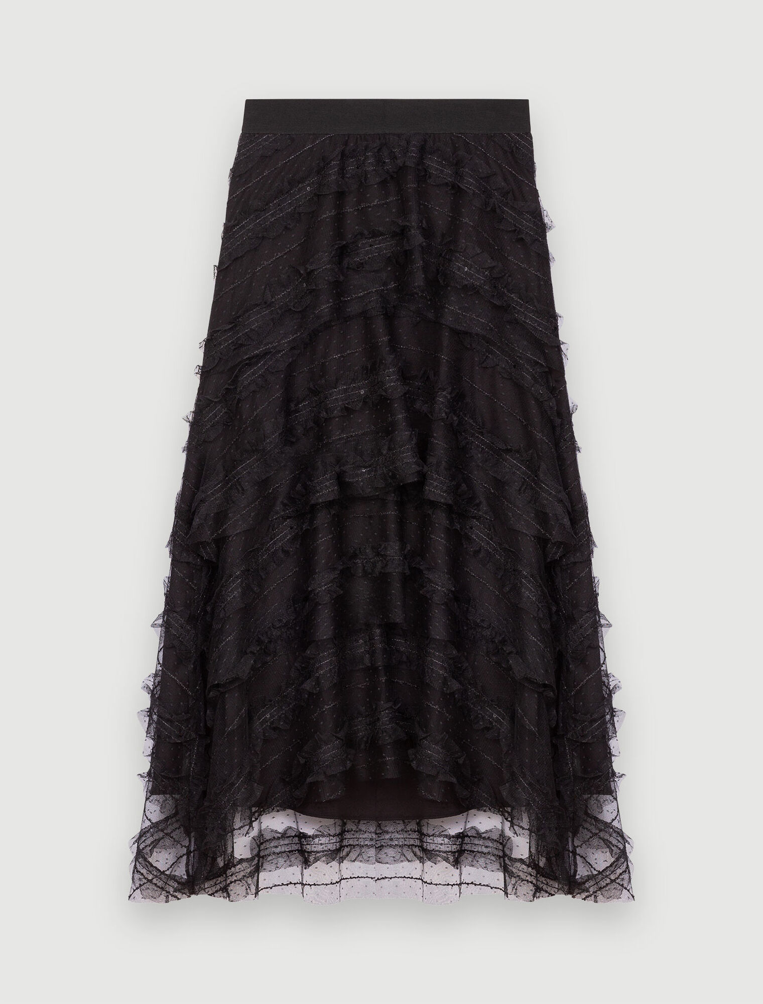Dotted Swiss tulle skirt with sequins