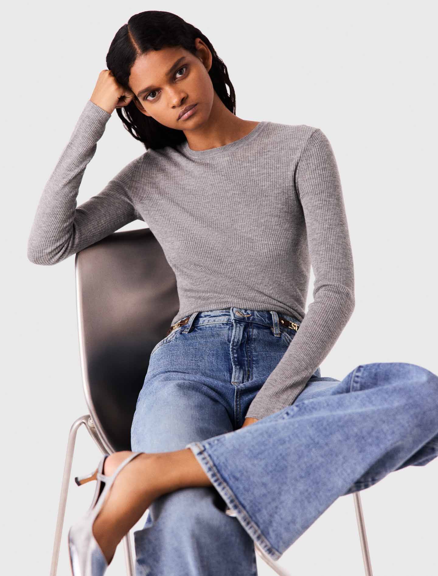 Second-Skin Round Neck Sweater