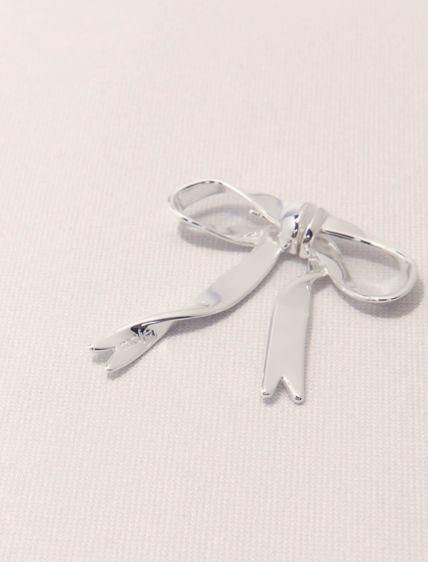 Silver bow earring Black / Gray For Women | Maje