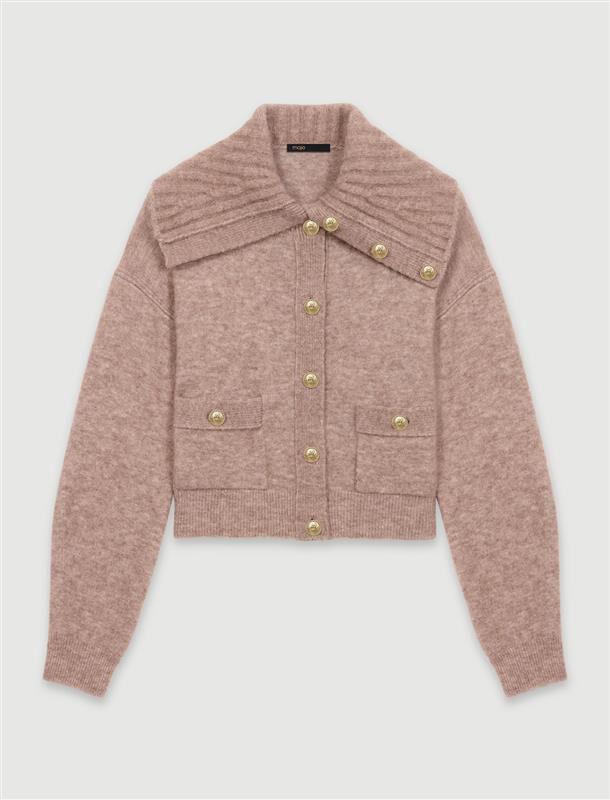 Wool-blend cardigan Brown For Women | Maje Wool-blend cardigan Brown For Women | Maje