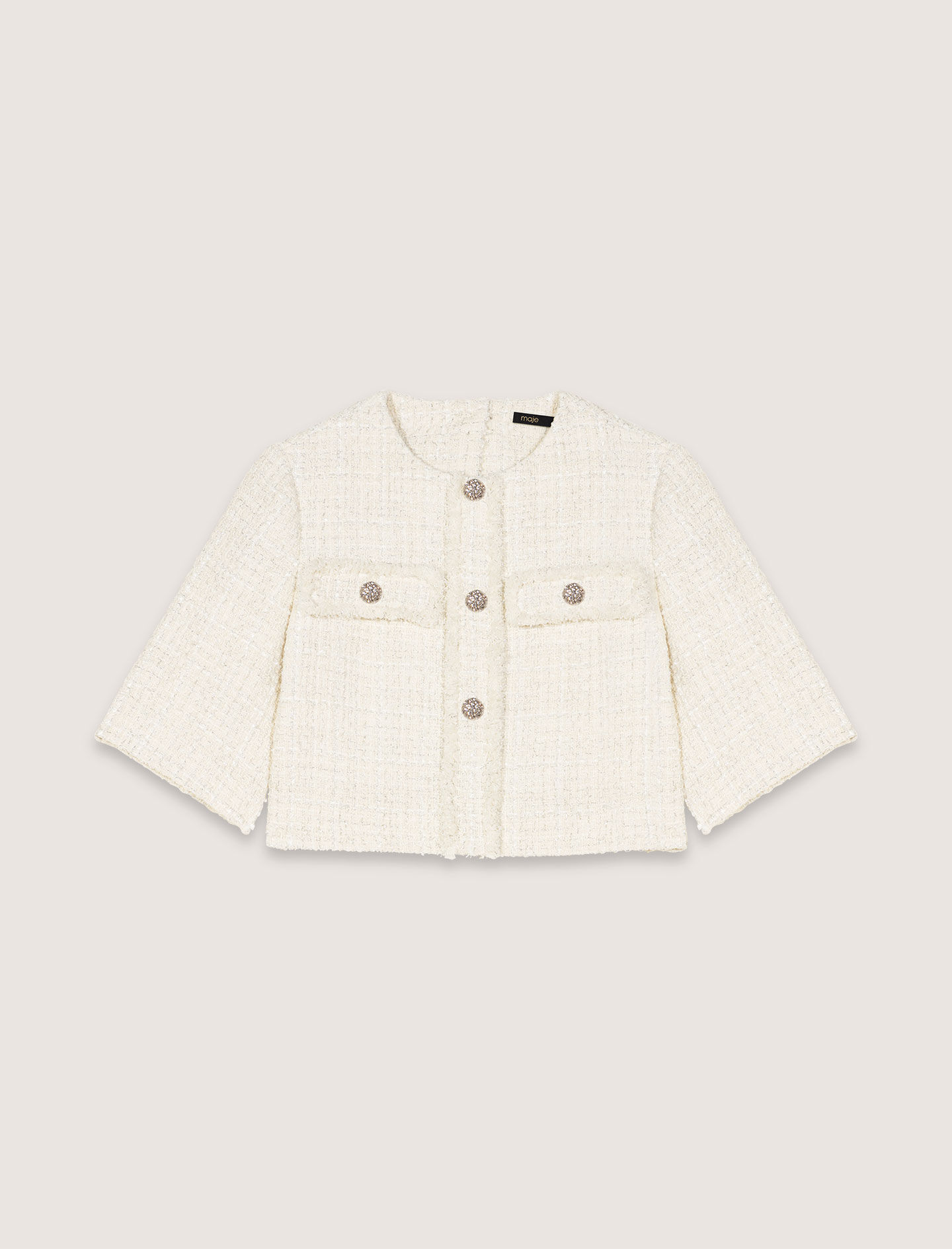 Tweed 2-in-1 mini dress White For Women | Maje Tweed 2-in-1 mini dress White For Women | Maje
