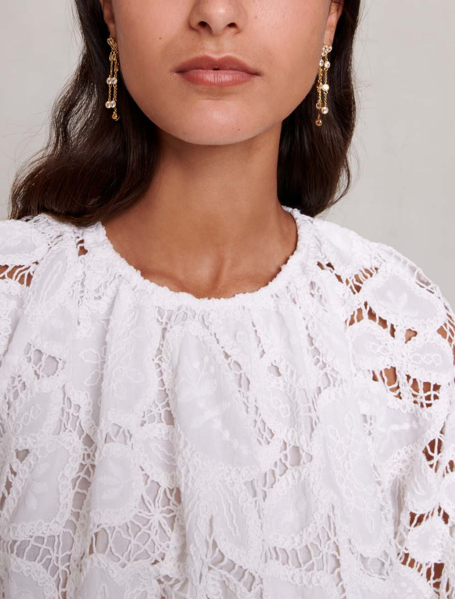 Embroidered cotton mini dress
