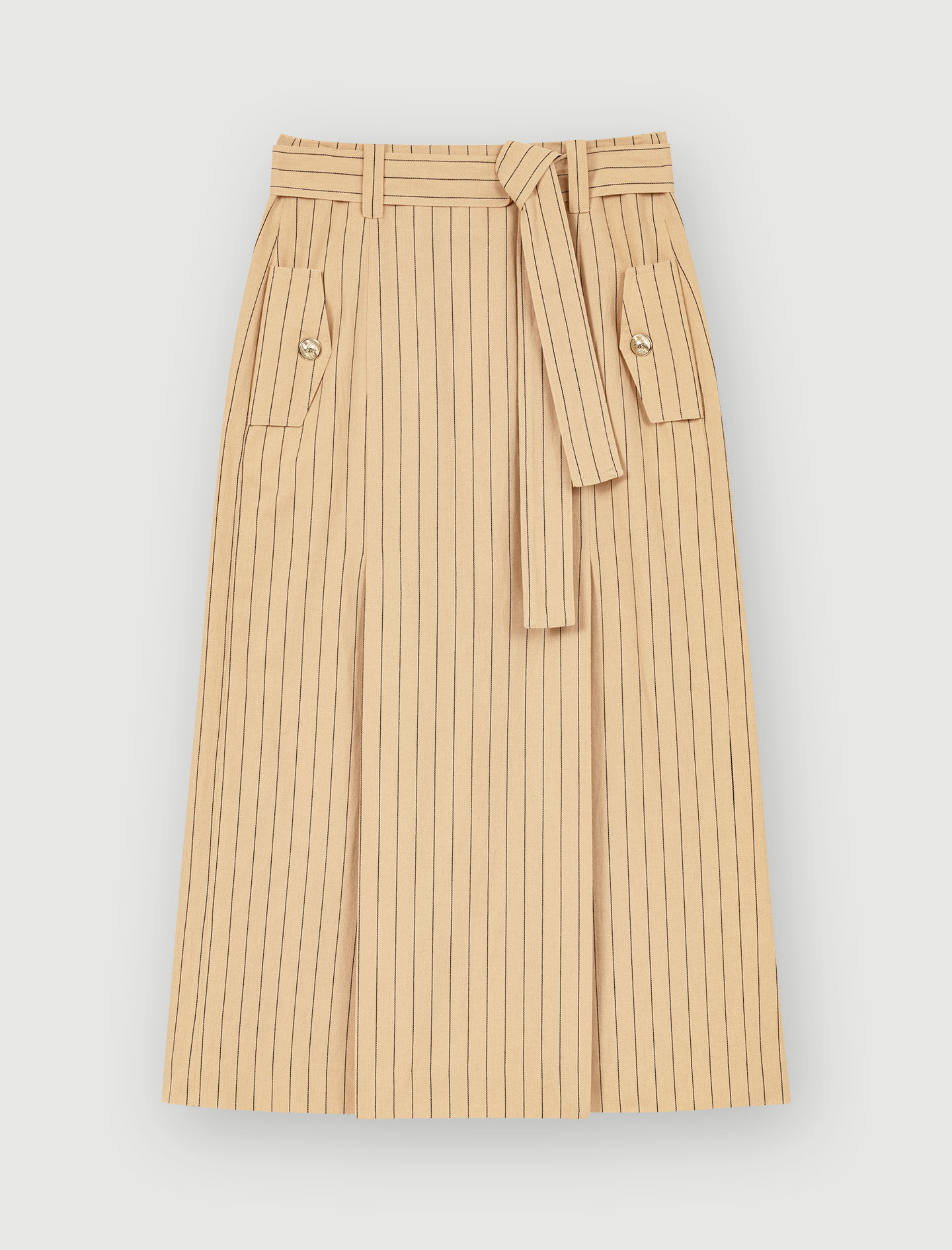 Striped midi skirt