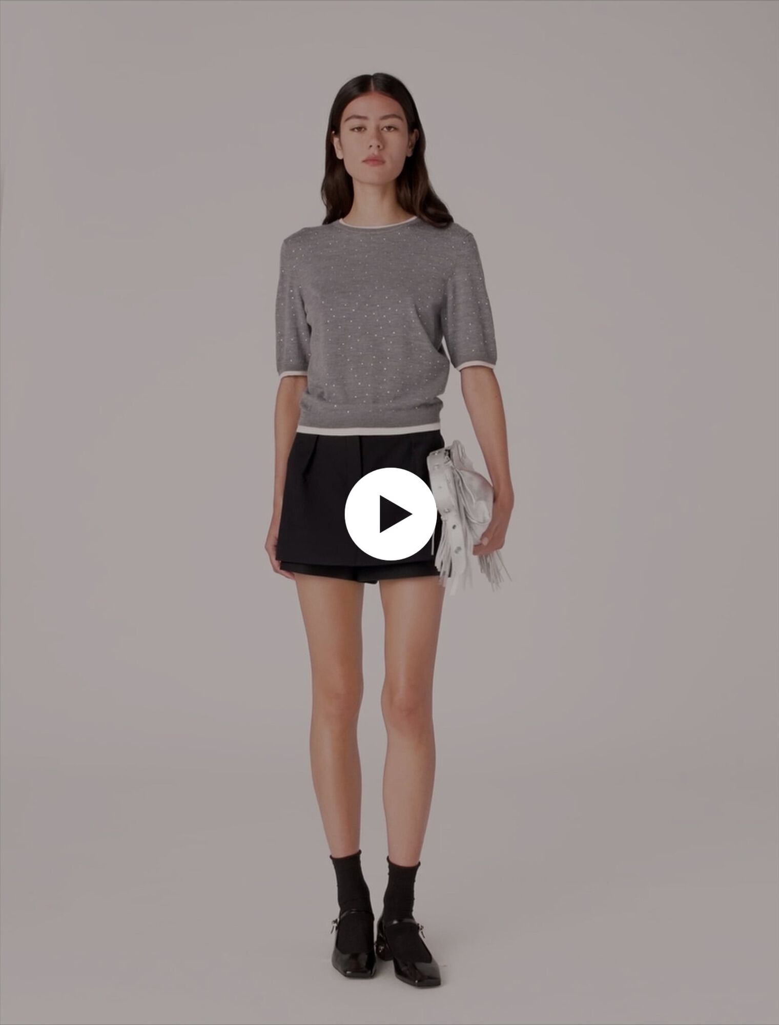 100% wool jumper with rhinestones