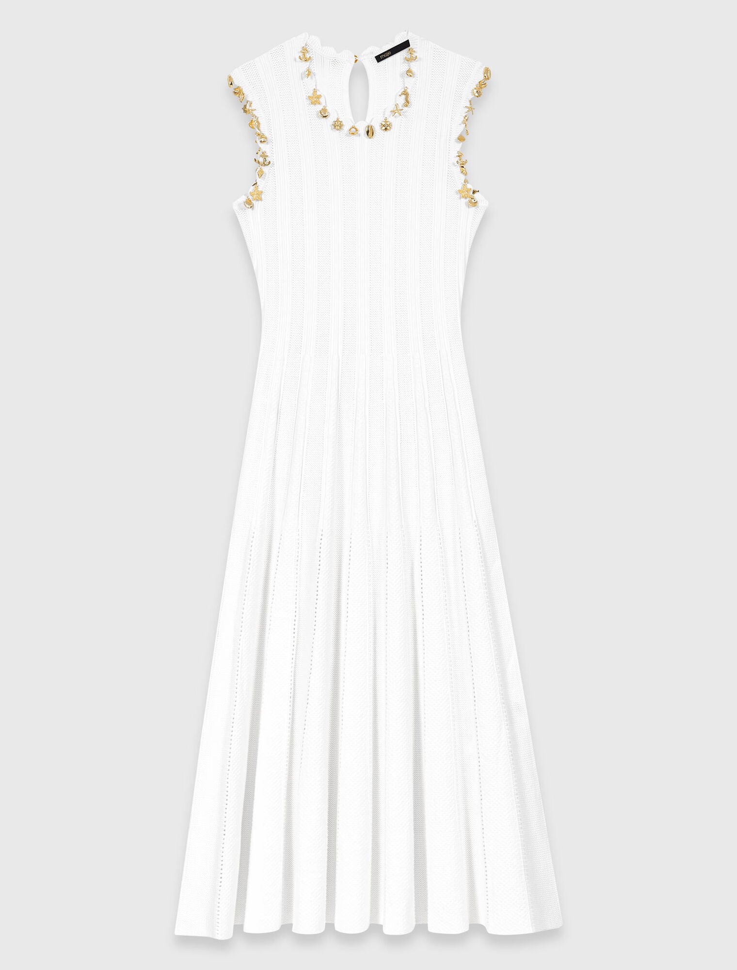 Knit dress with gold jewellery