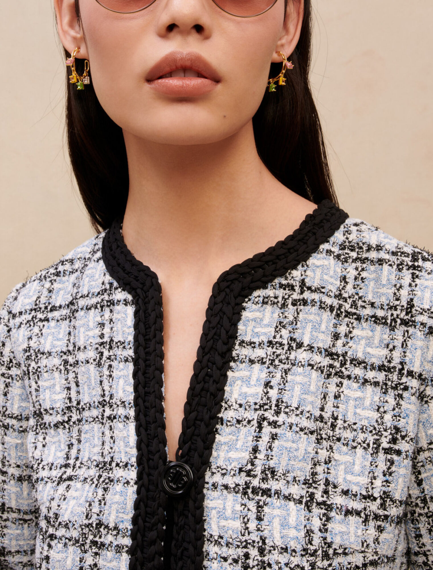 Tweed-effect dress