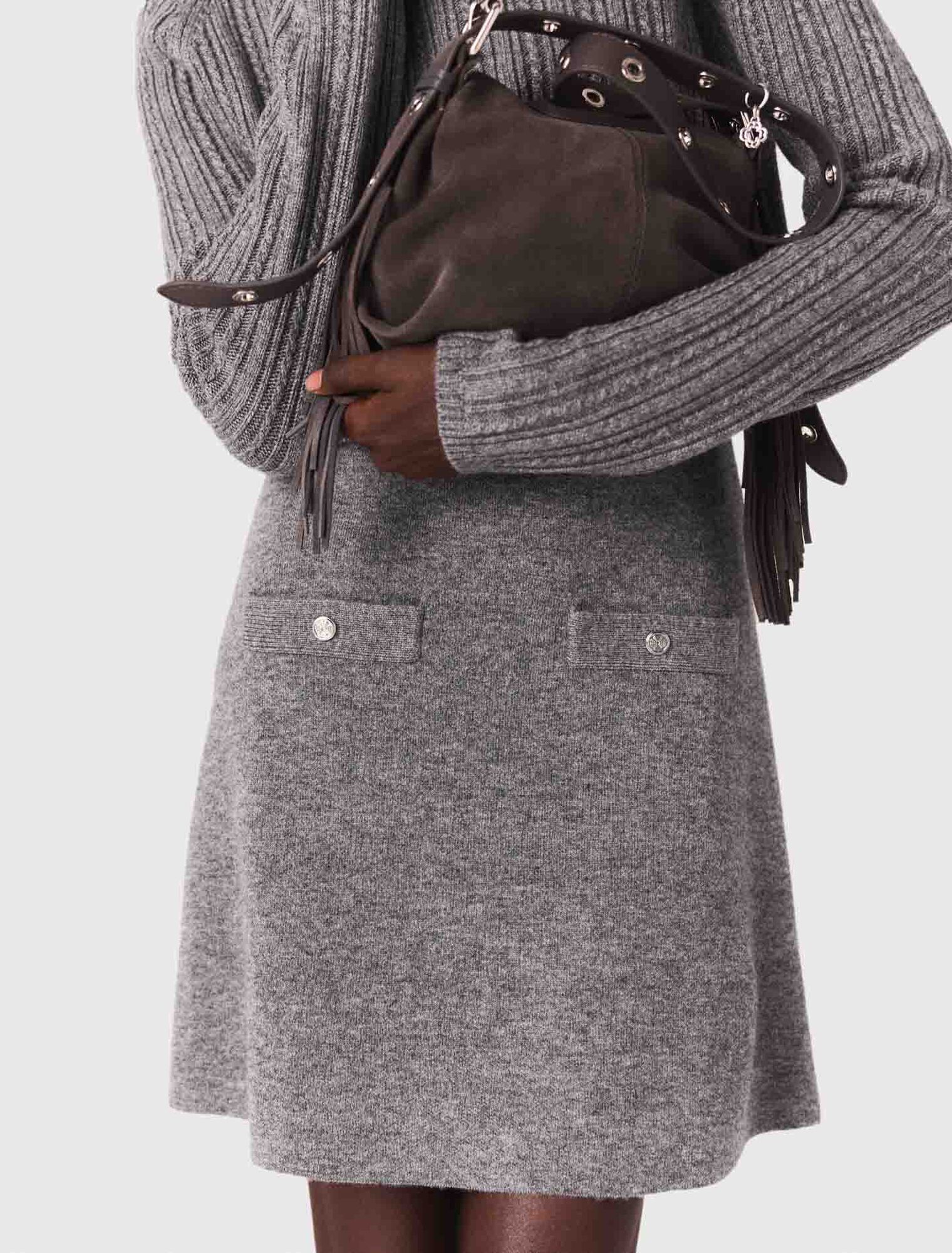 Knit dress with removable sweater