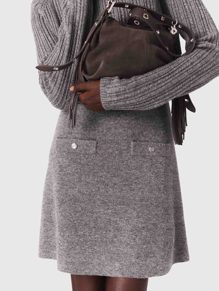 Knit dress with removable jumper