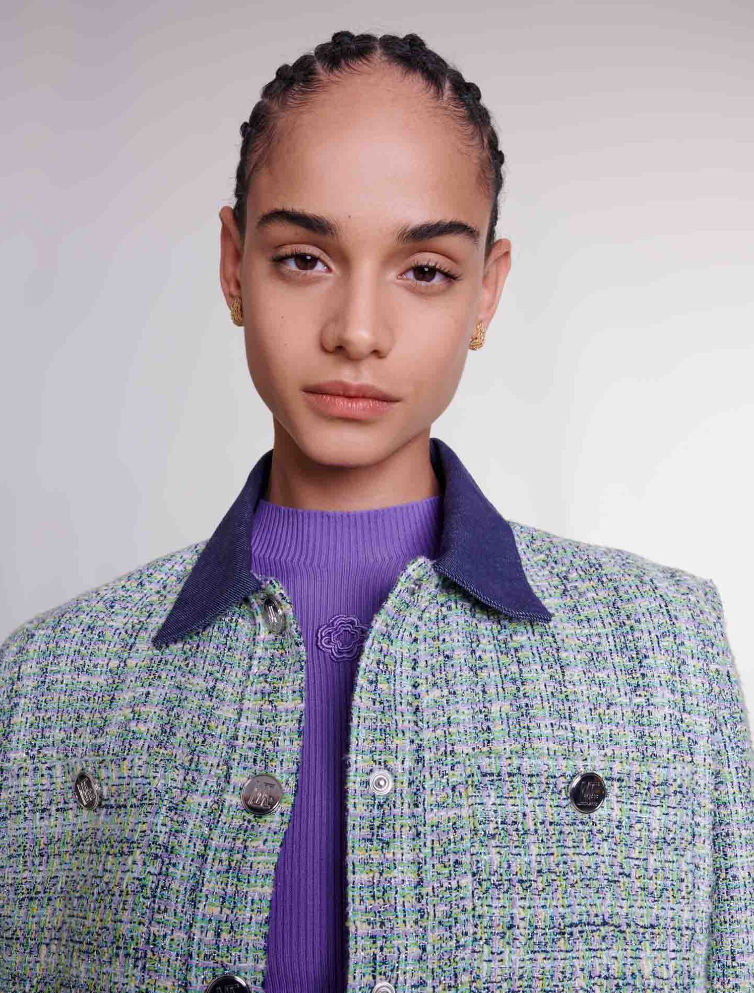 Contrast tweed cropped jacket