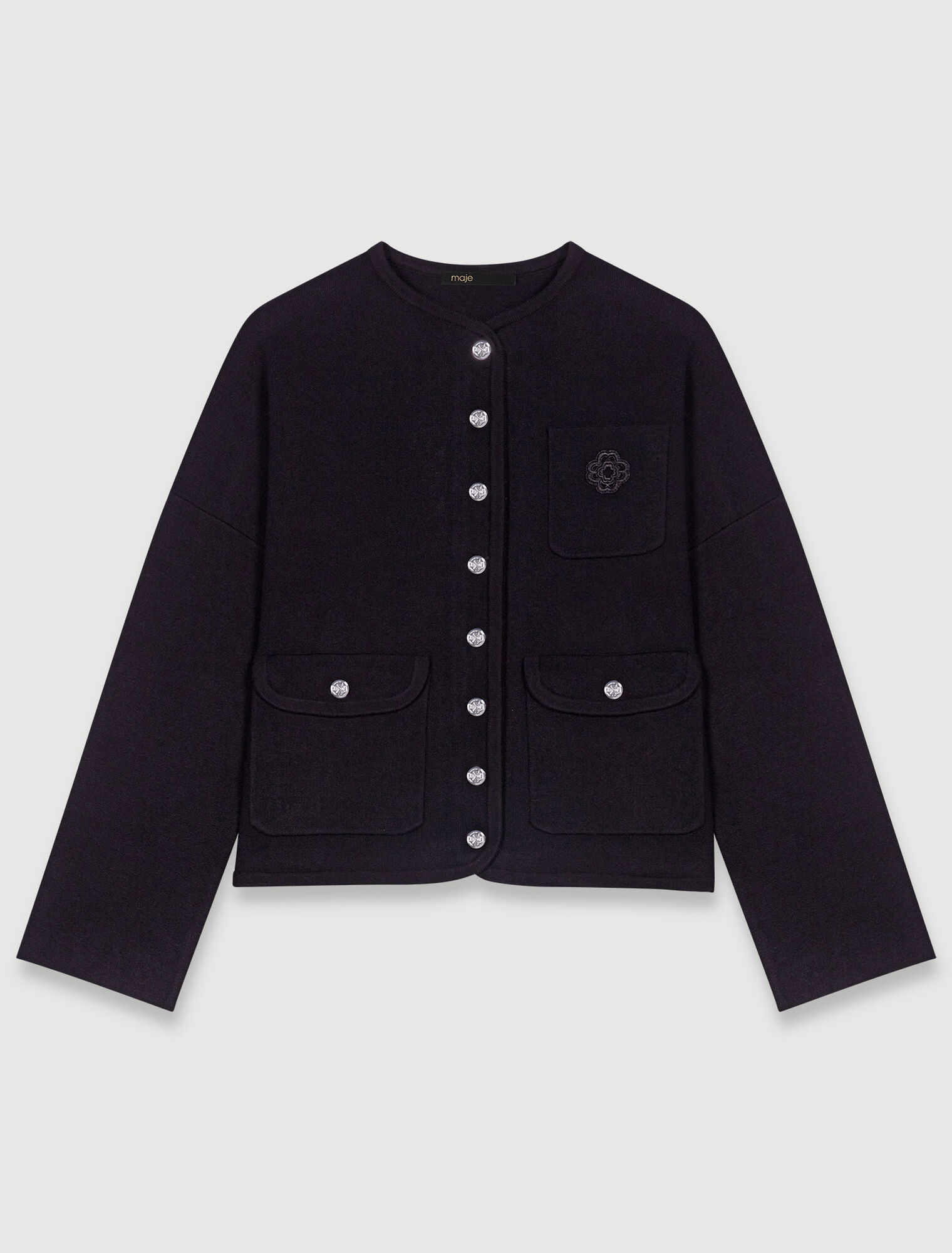 Cropped knit cardigan