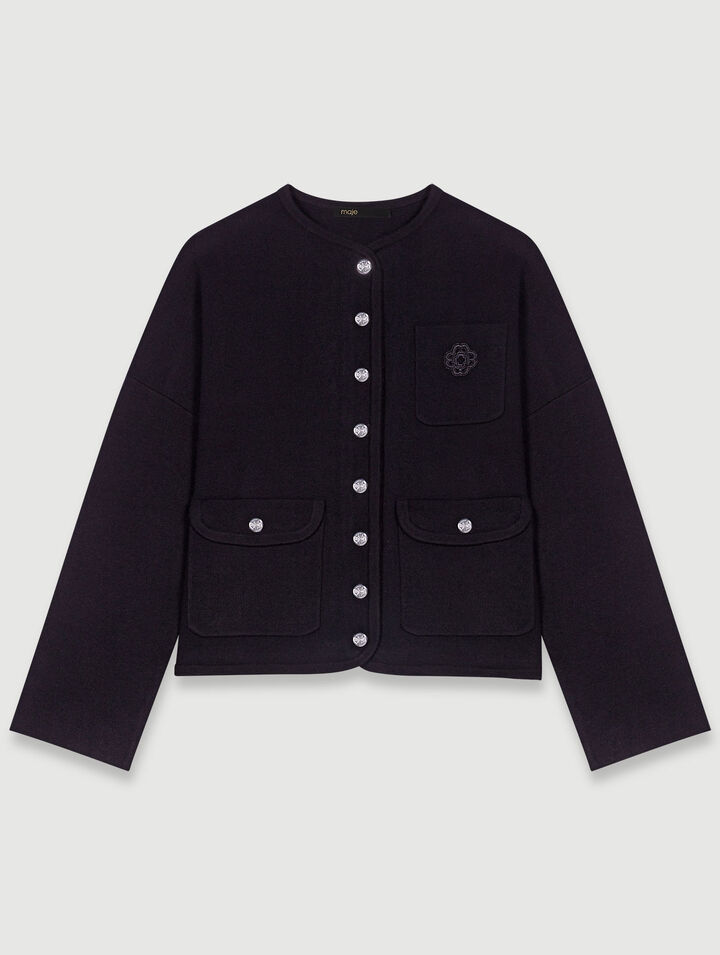 Cropped knit cardigan