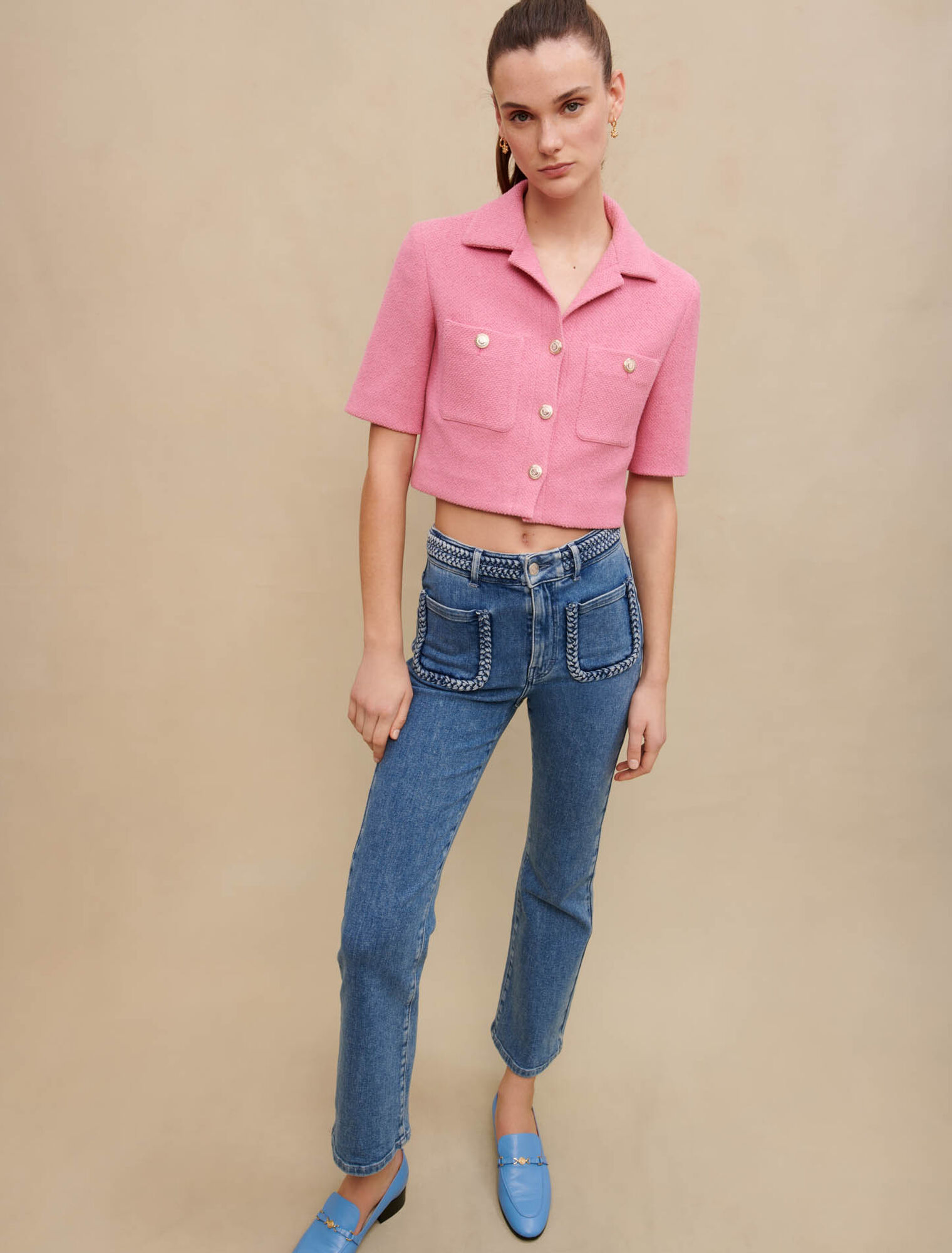 Jeans with braided details