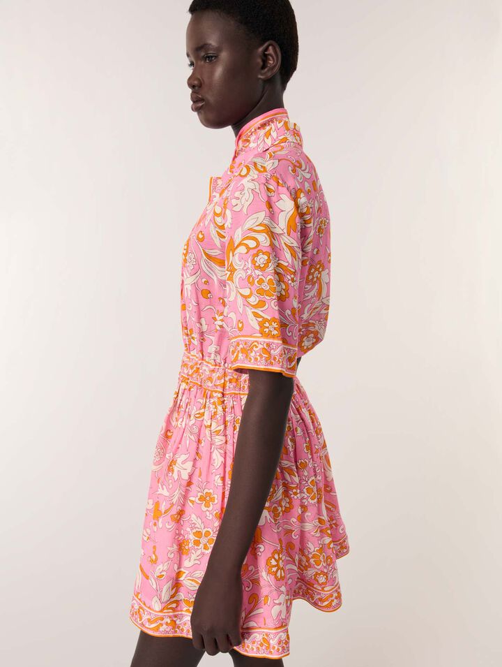Mini flowing patterned dress