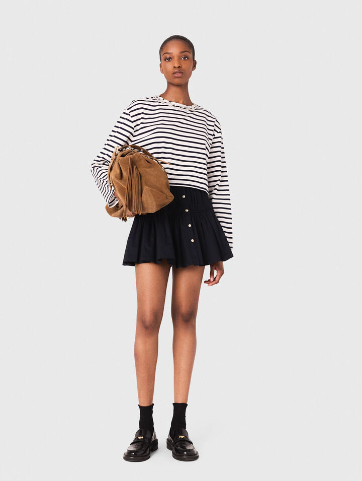 Striped long-sleeved T-shirt