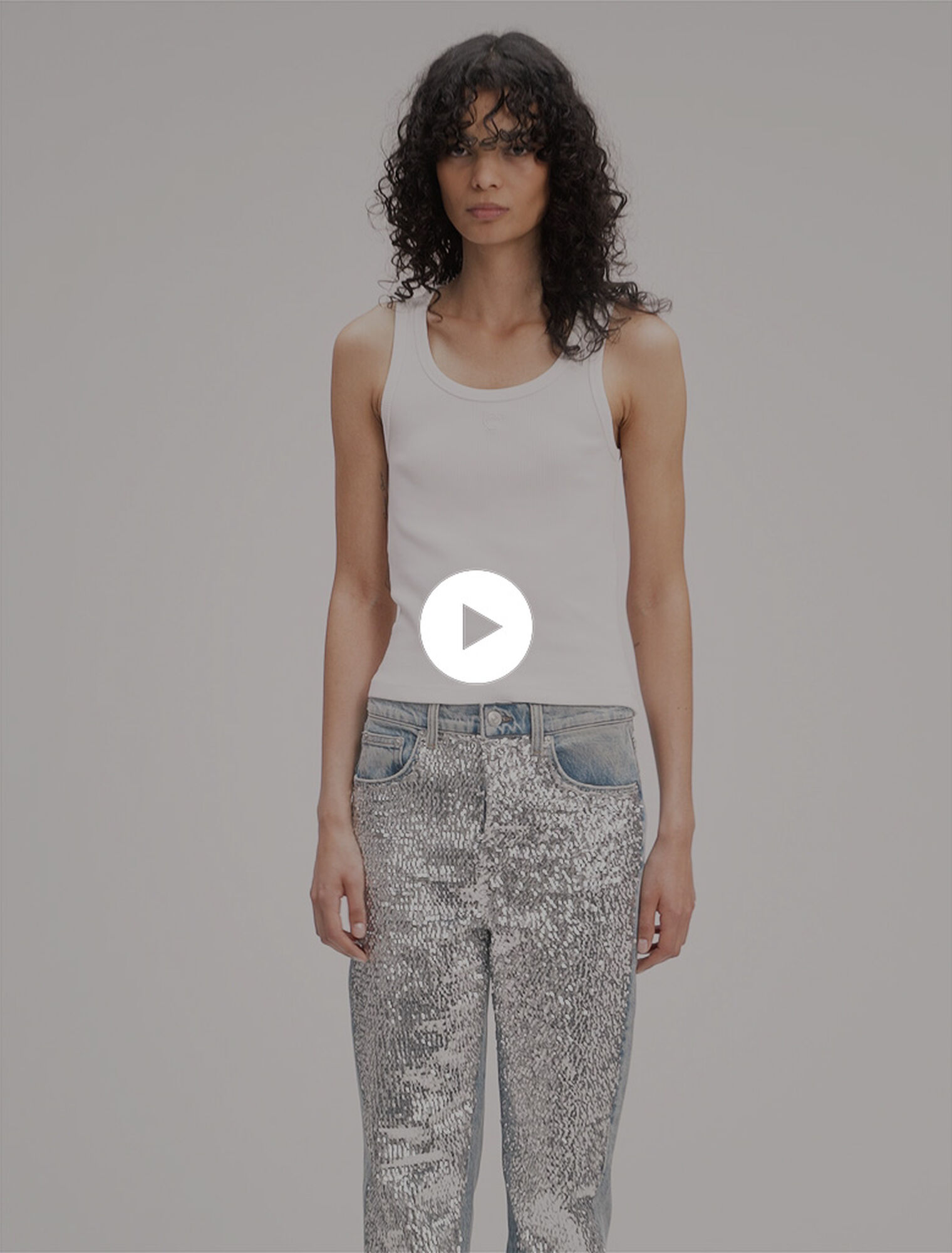 Sequinned jeans