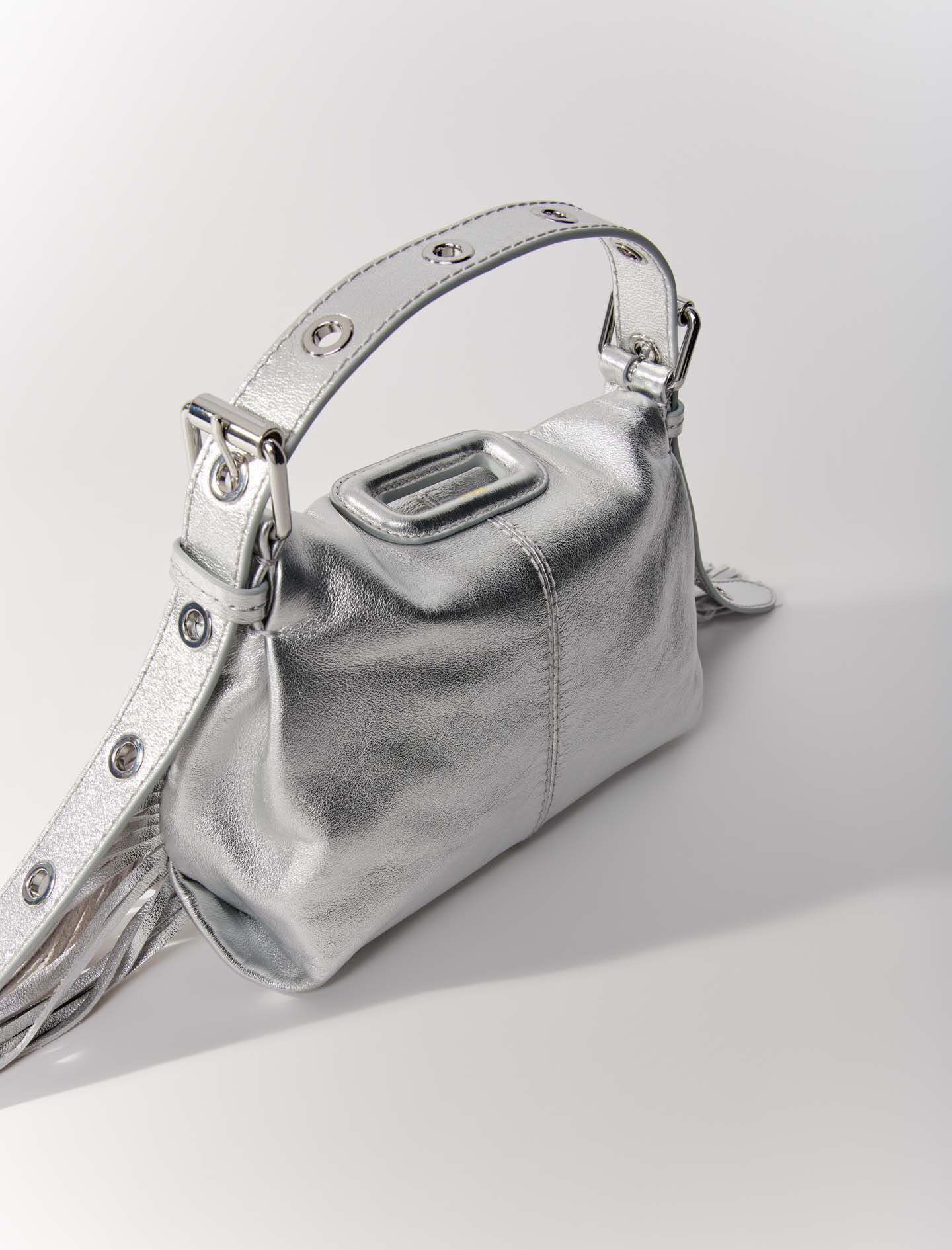 Metallic leather mini Miss M bag