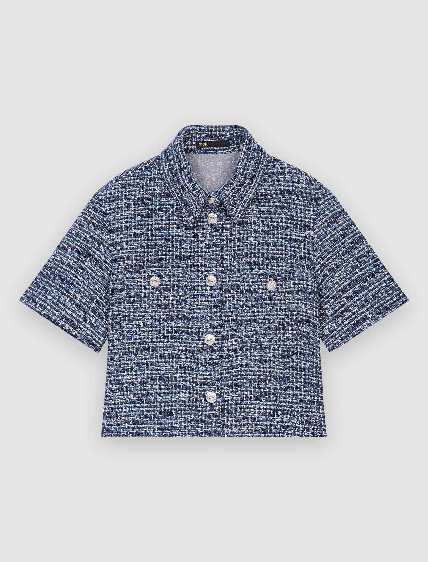 新品 READYMADE 23AW CHECK TWEED SHIRT Marl tweed shirt