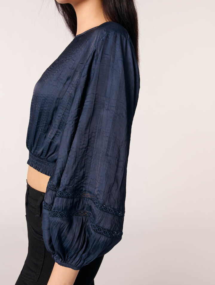 Satin-look cropped top