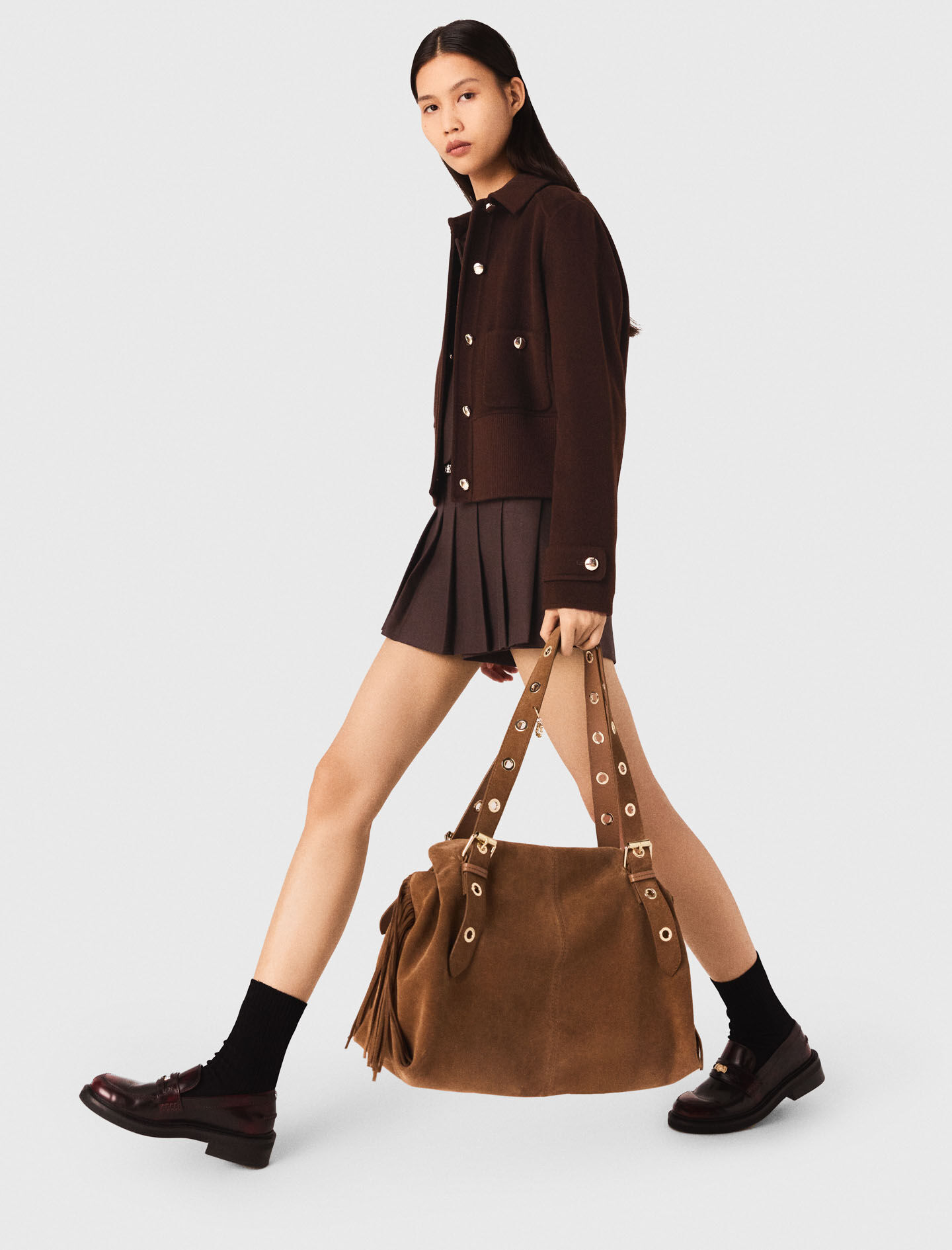 Short cropped coat Brown For Women | Maje
