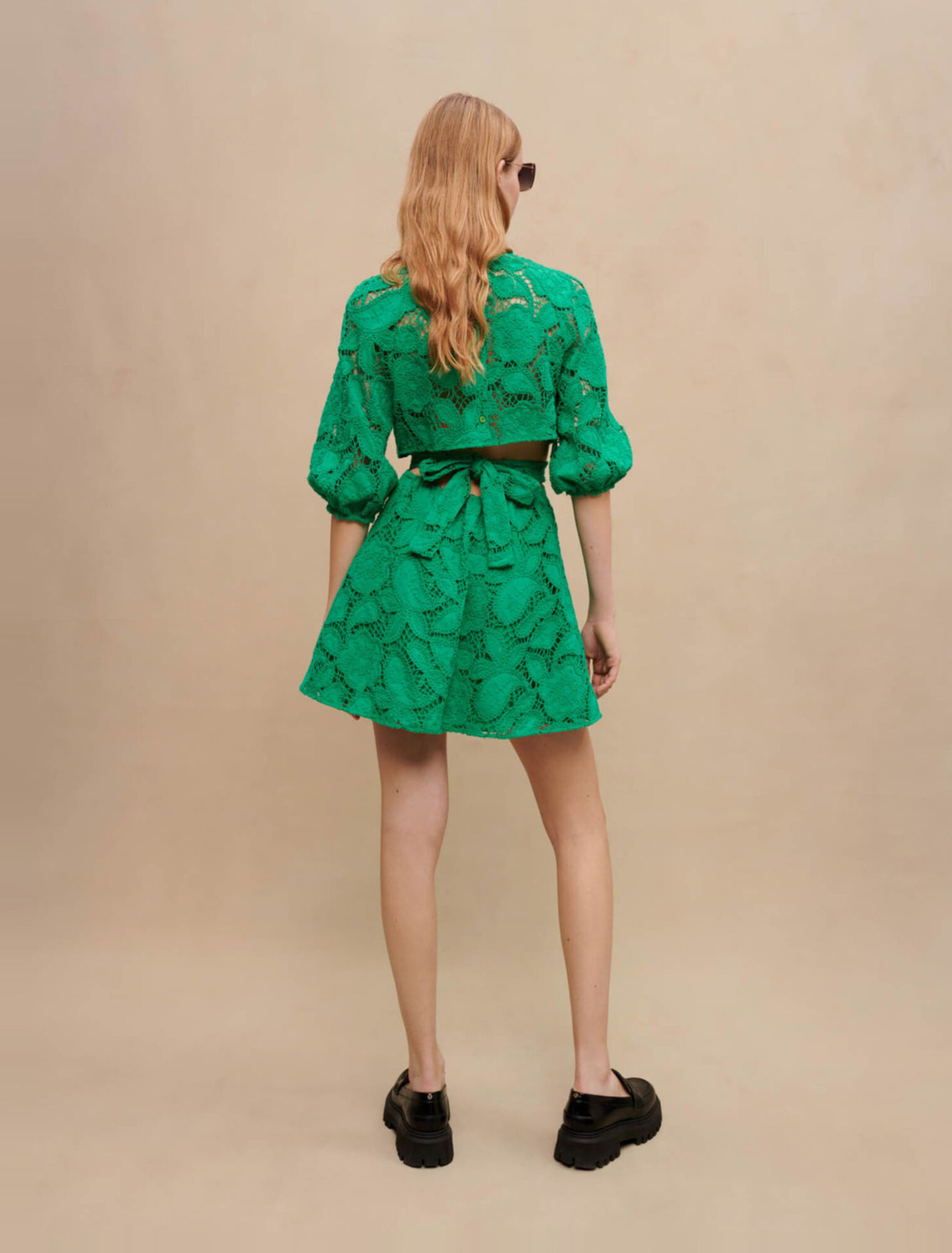 Embroidered cotton mini dress