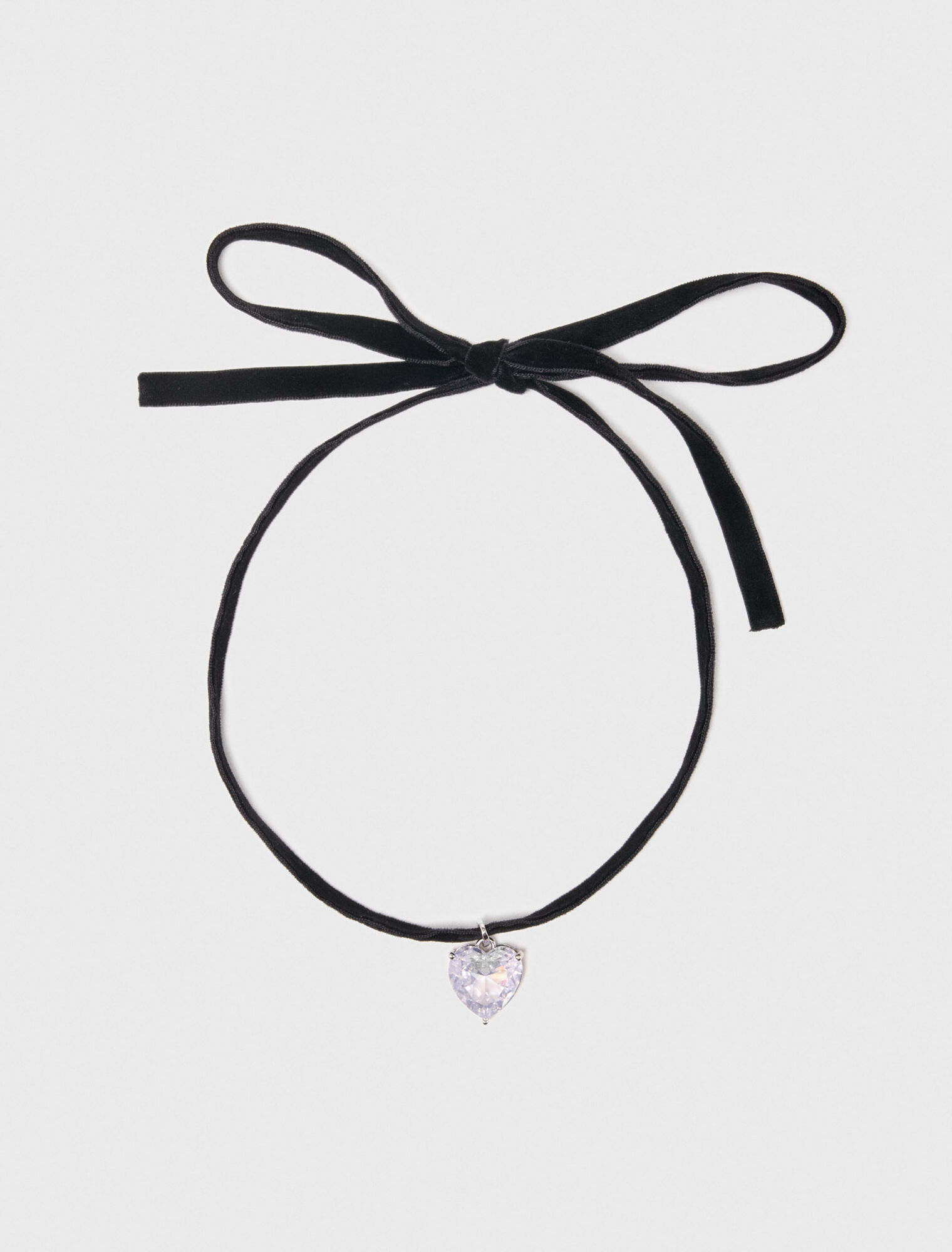 Heart necklace with velvet cord