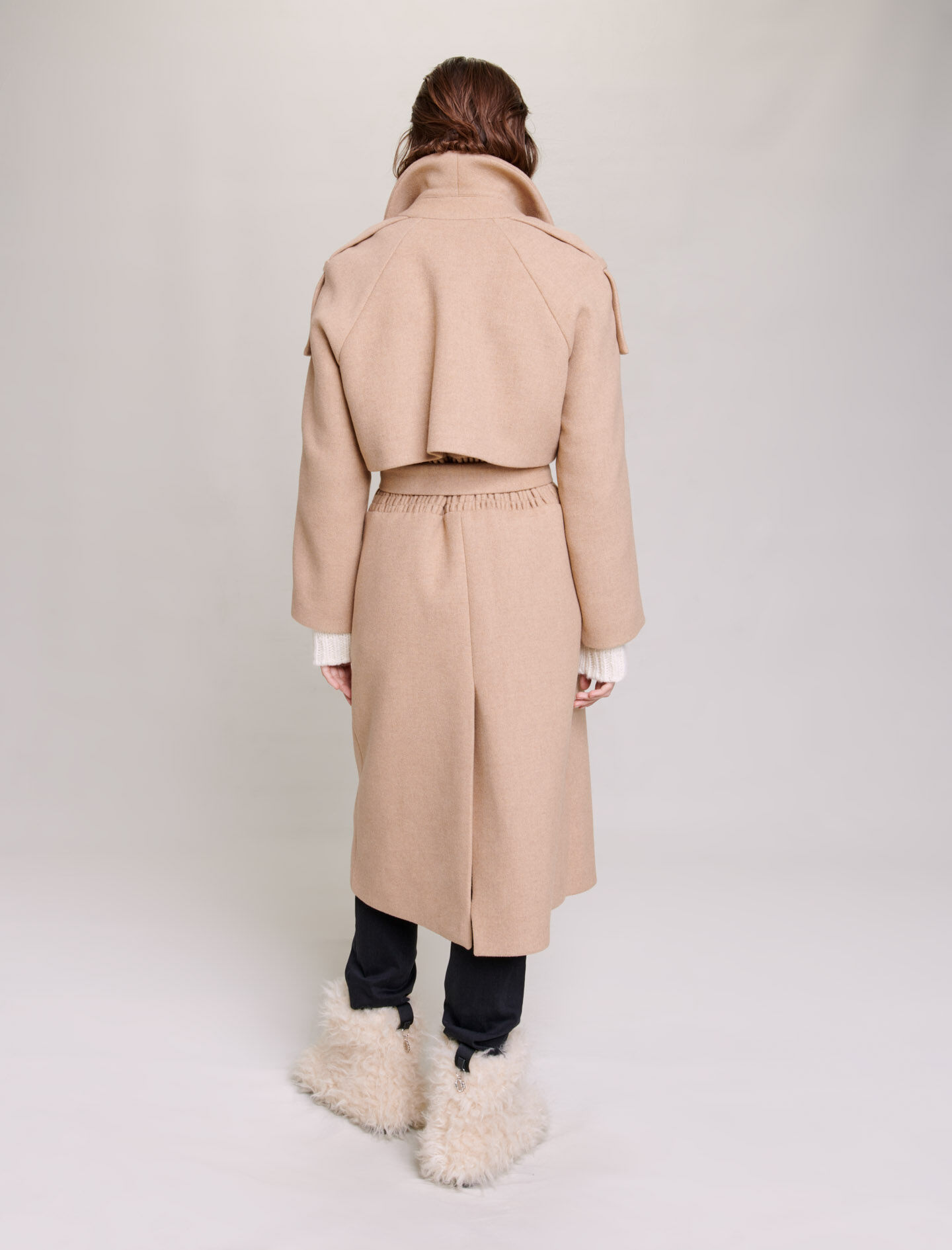 Long wool-blend coat