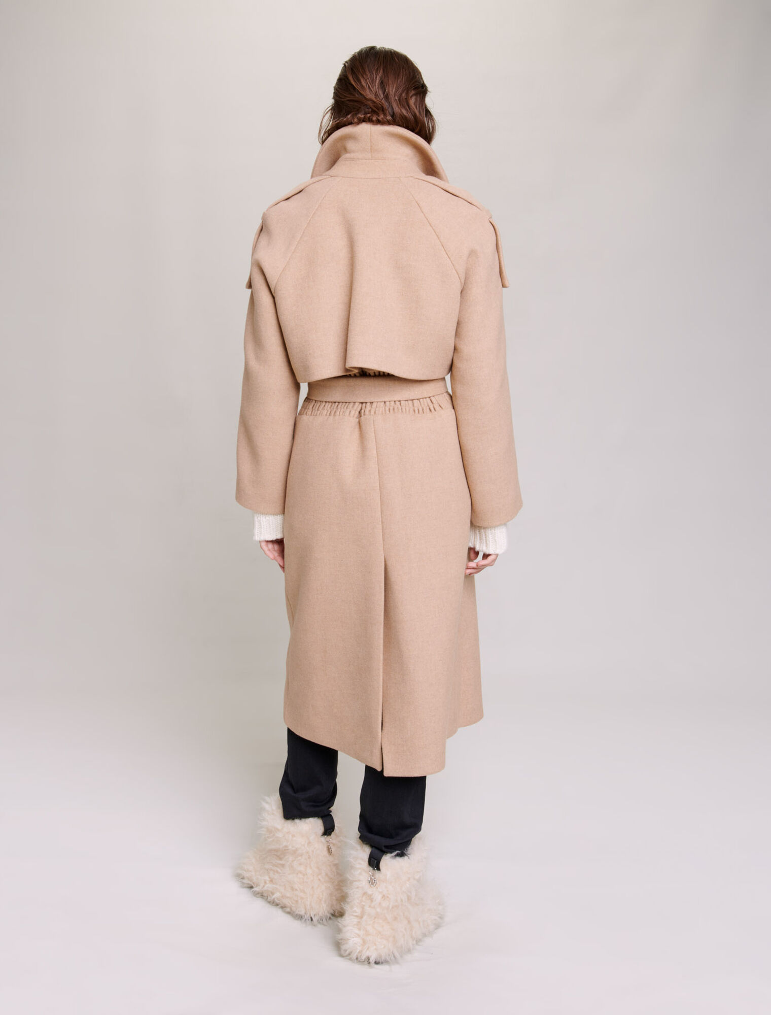 Long wool-blend coat