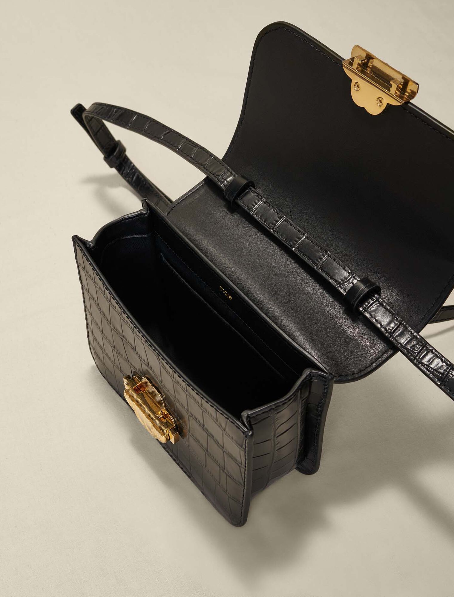 Croco-effect leather Clover bag