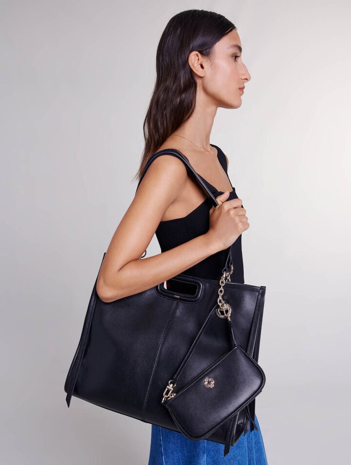 Leather tote bag