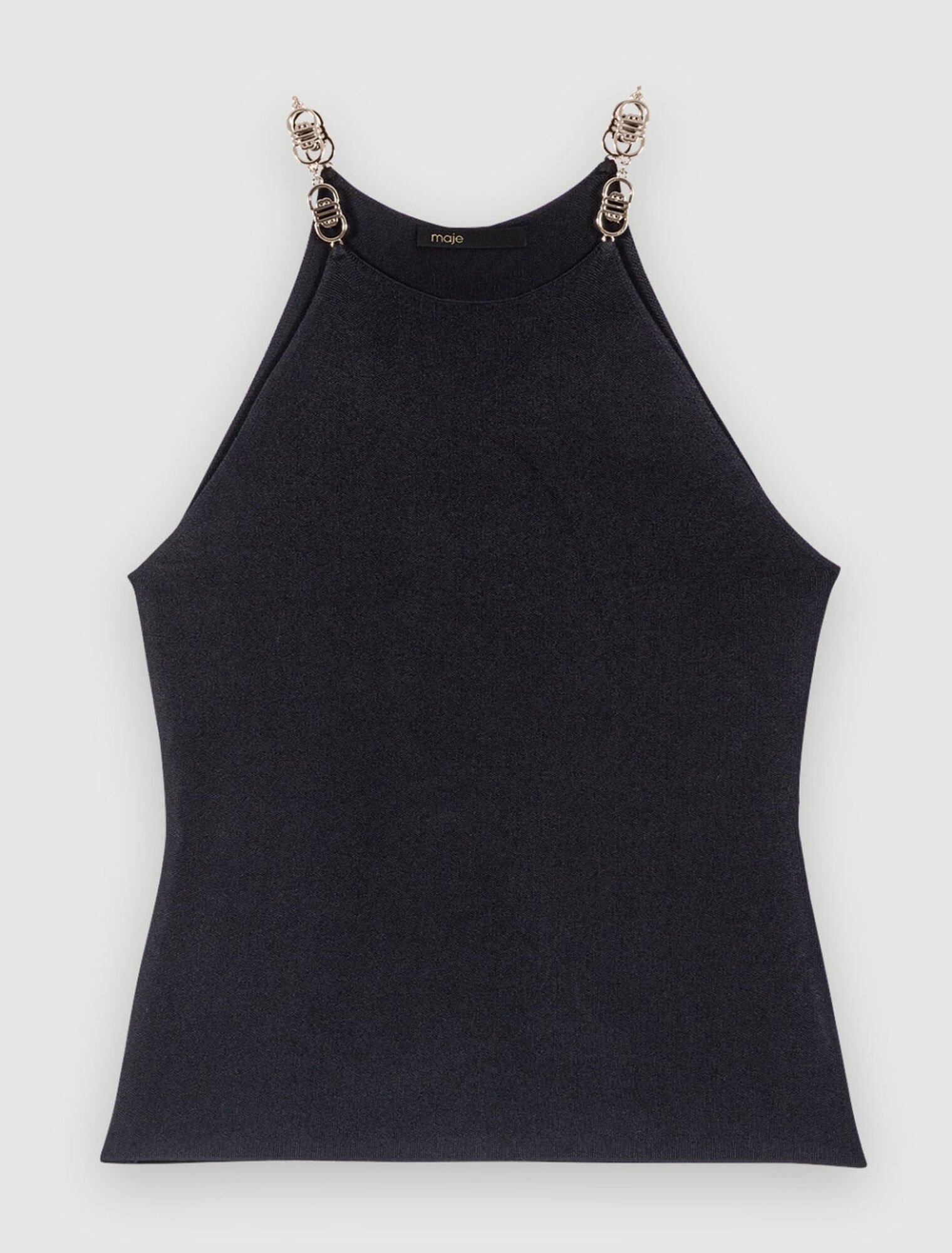 Black halter neck top