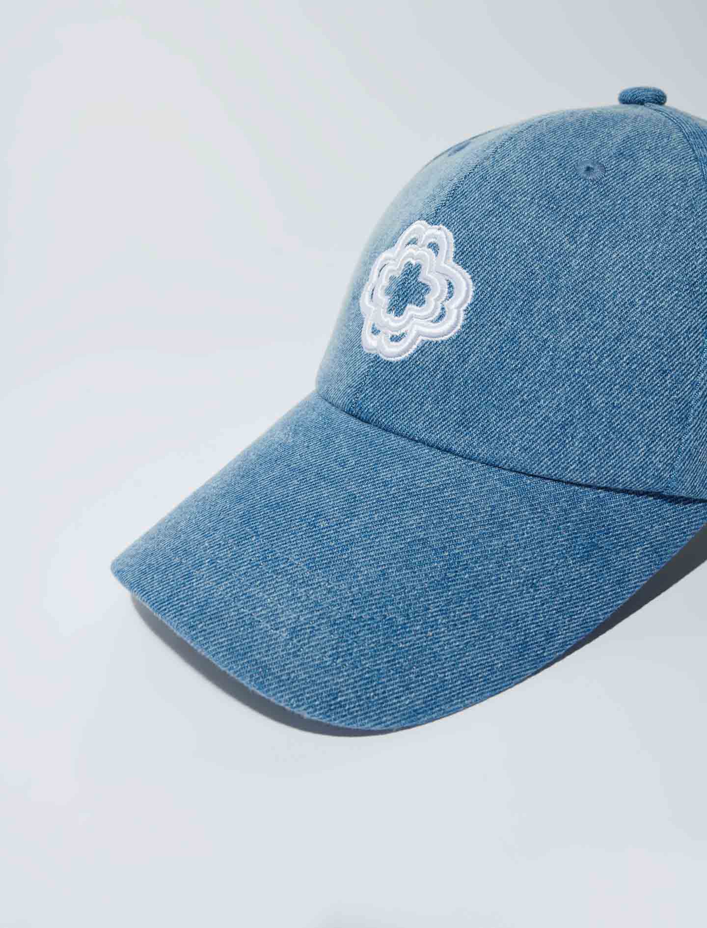 Denim cap with clover logo Blue For Women | Maje